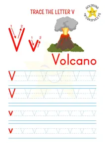 Bright and colorful letter V tracing worksheets for kids! Fun, vibrant, and engaging designs make handwriting practice perfect for preschool. Download today!