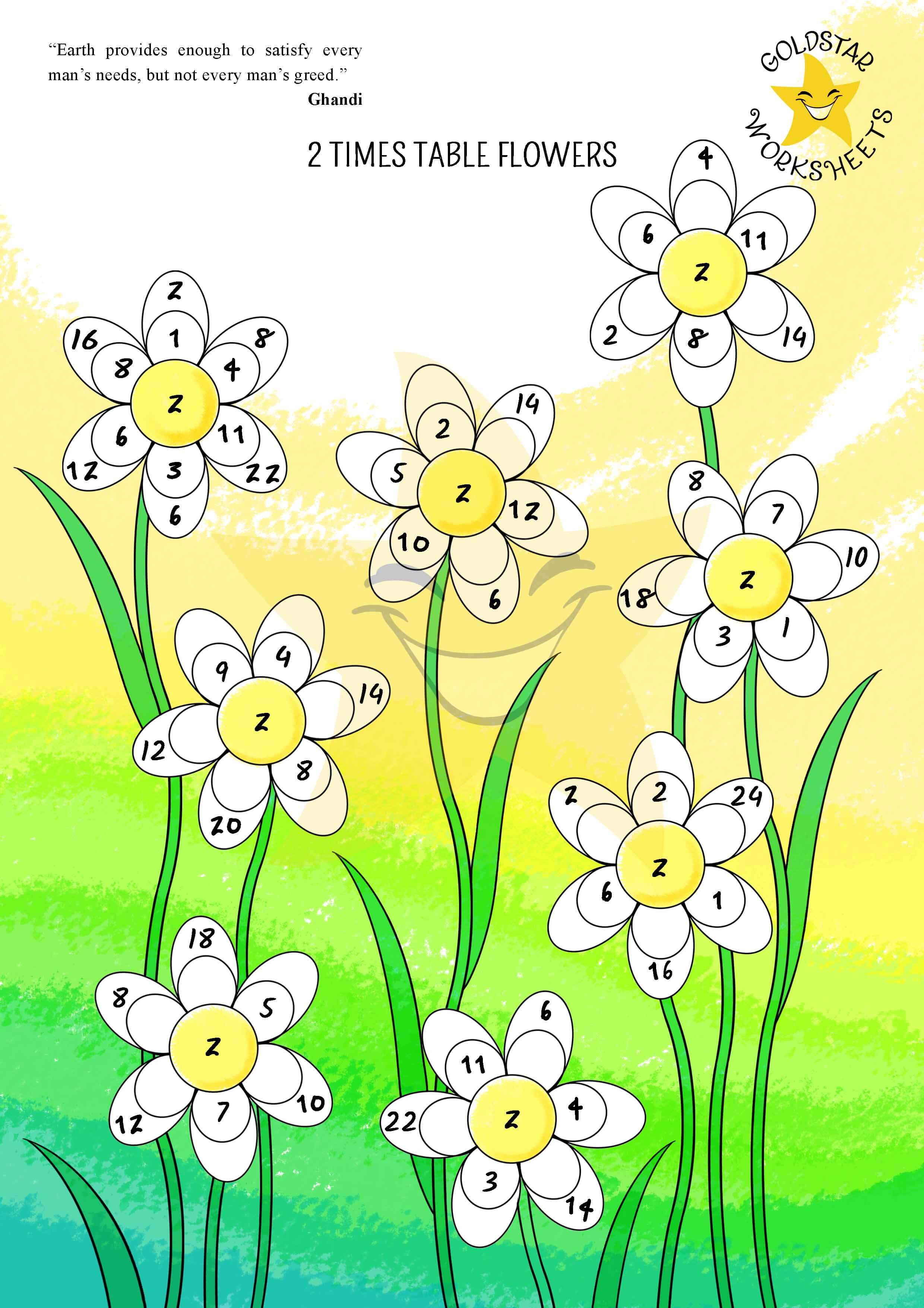 2 times table flowers