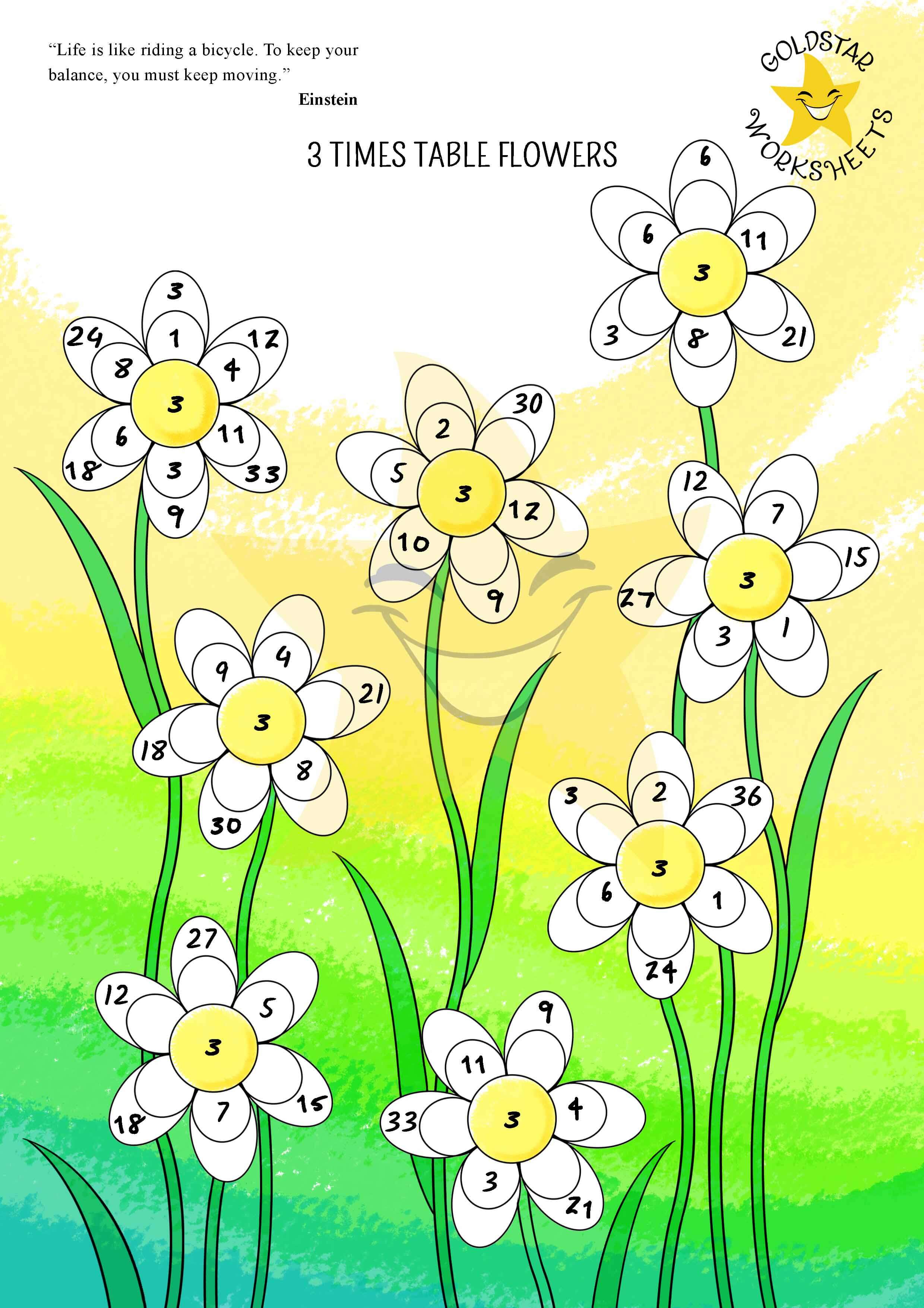 3 times table flowers