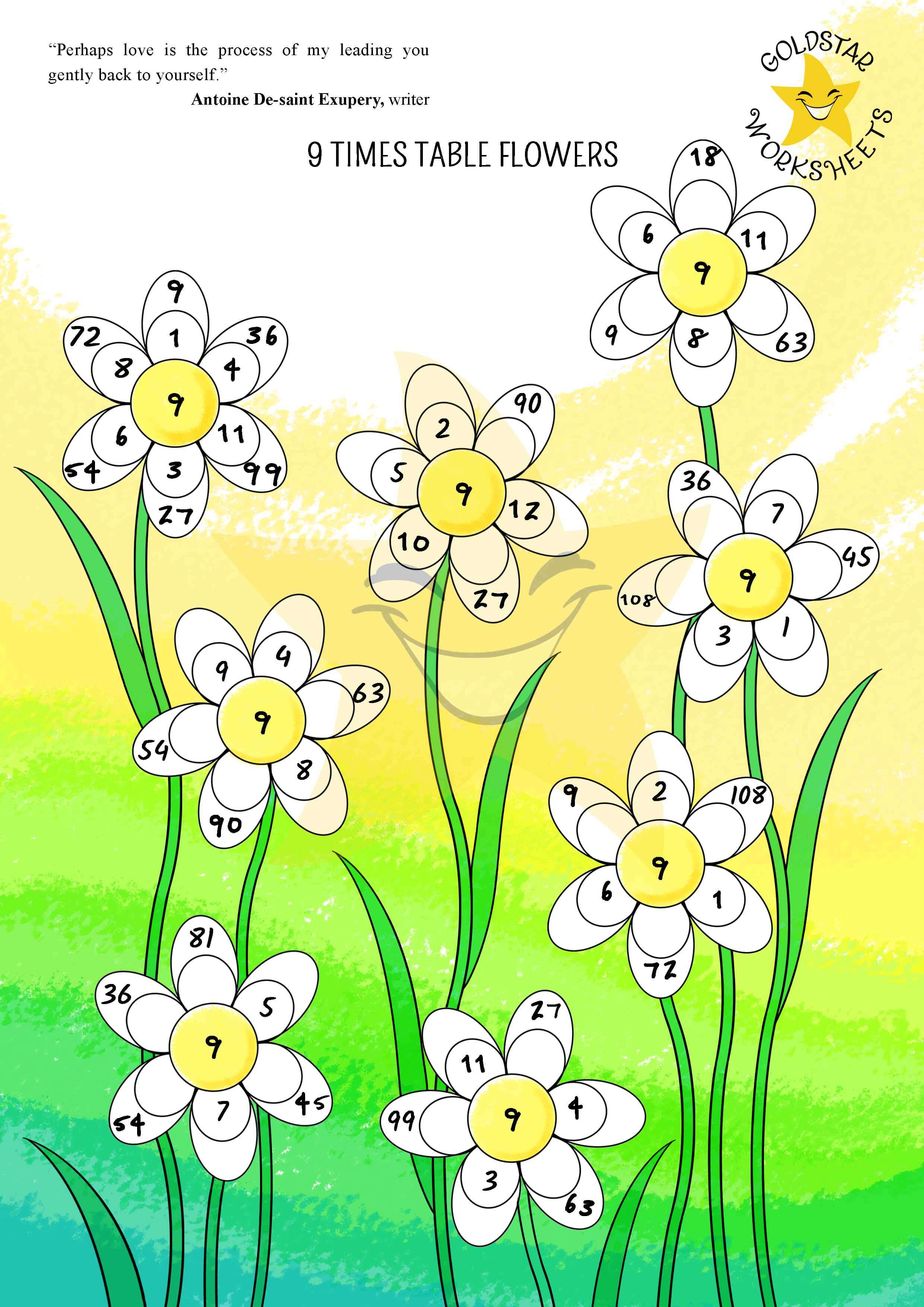 9 times table flowers
