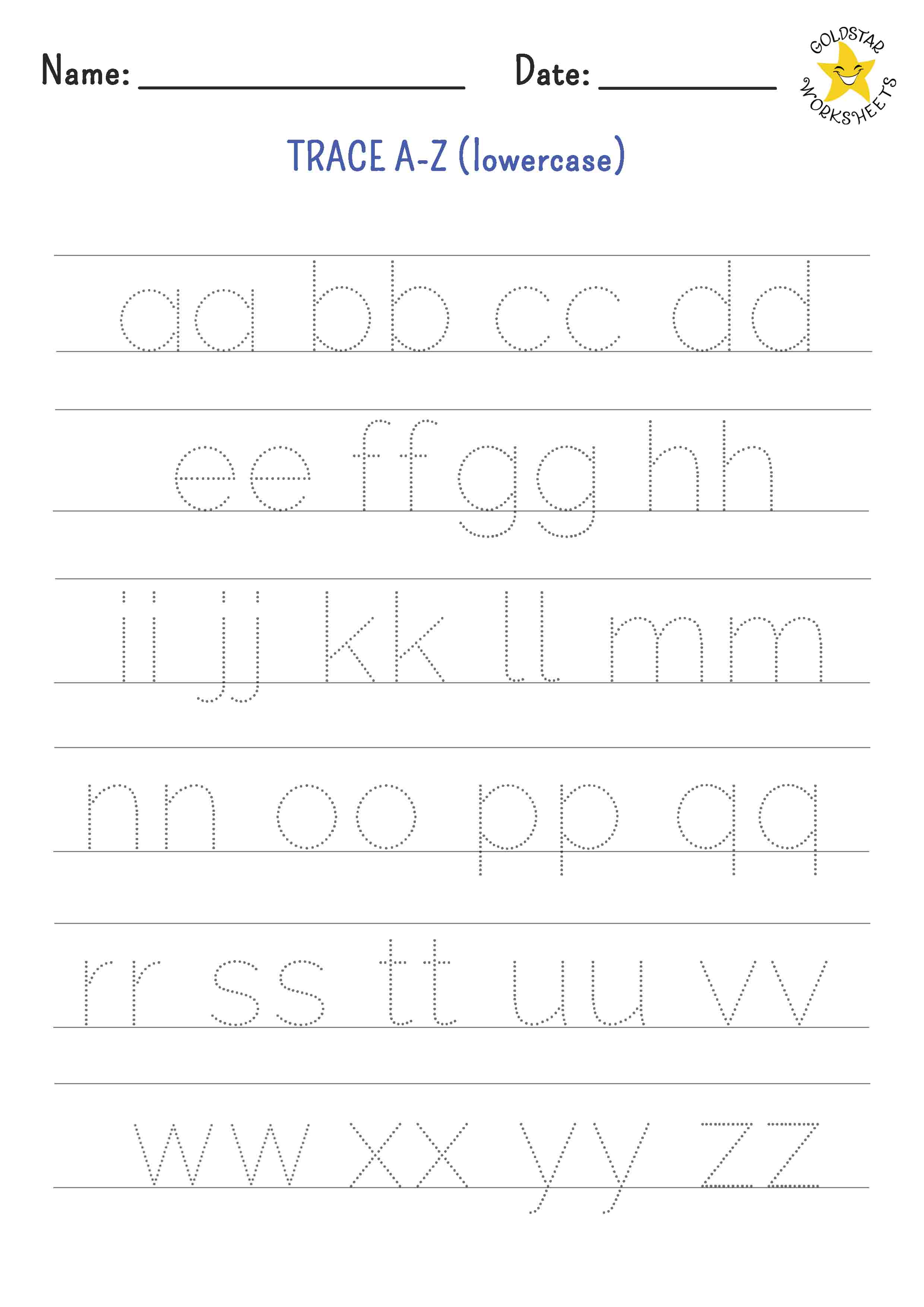 Tracing Lowercase Alphabet Worksheets Letter Tracing Worksheets