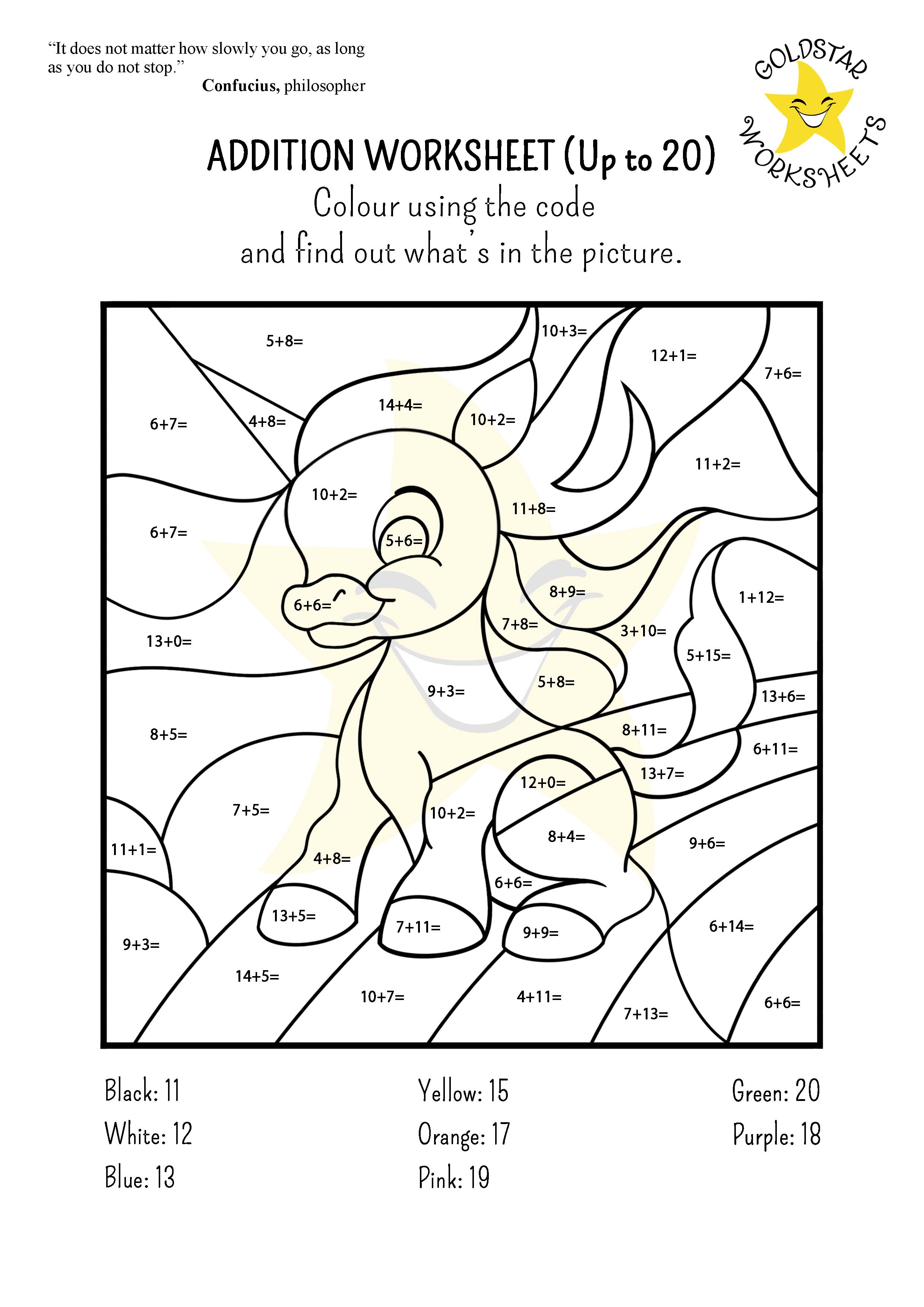 Addition to 20 Worksheets