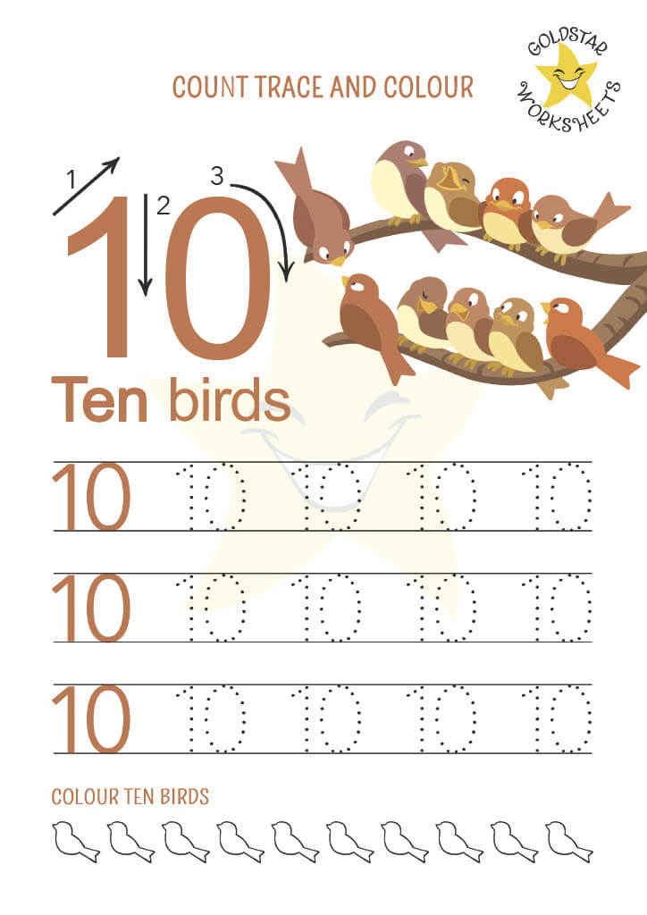 free printable number tracing worksheets from gold star