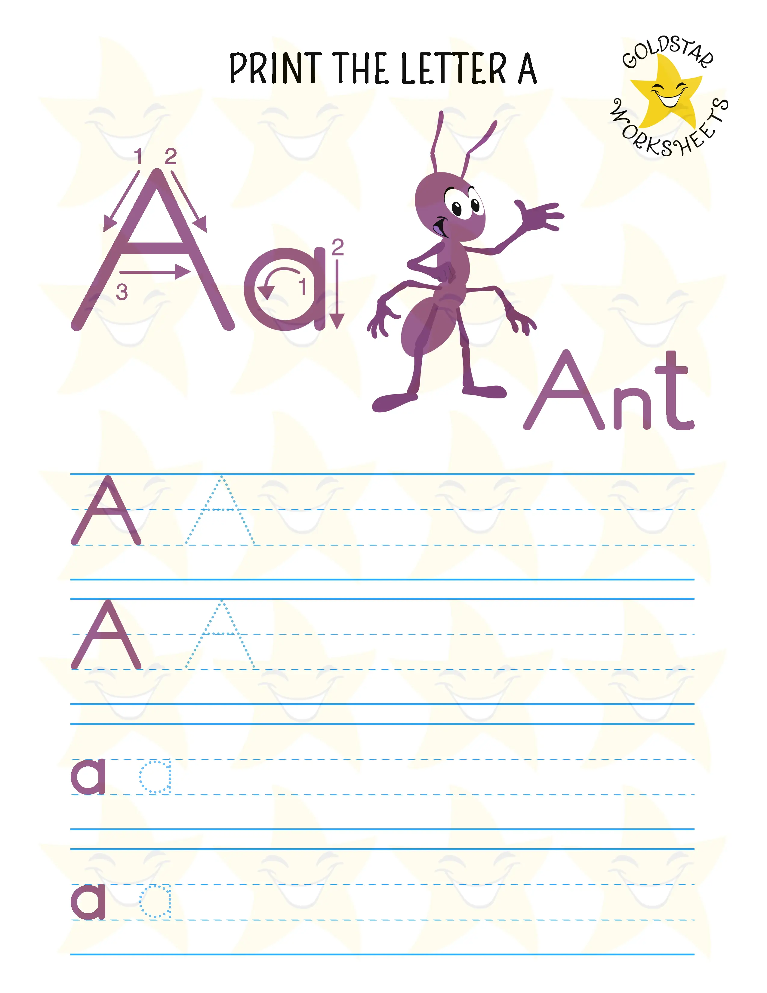 Print Mixed Case Letter A Worksheet