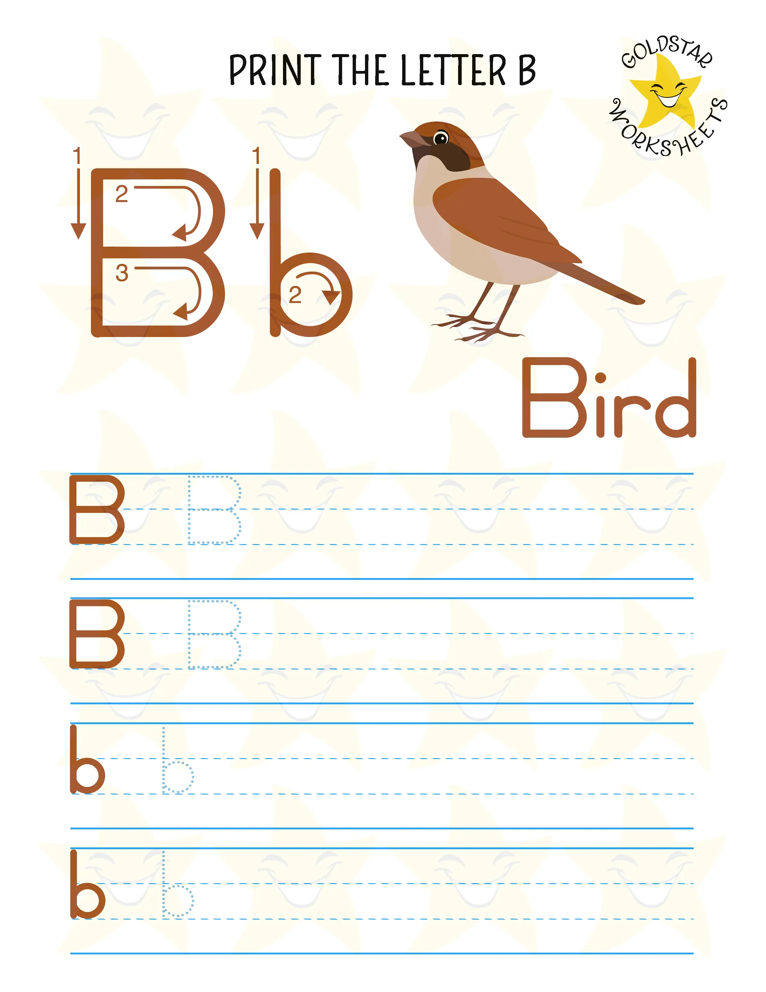 Print Mixed Case Letter B Worksheet