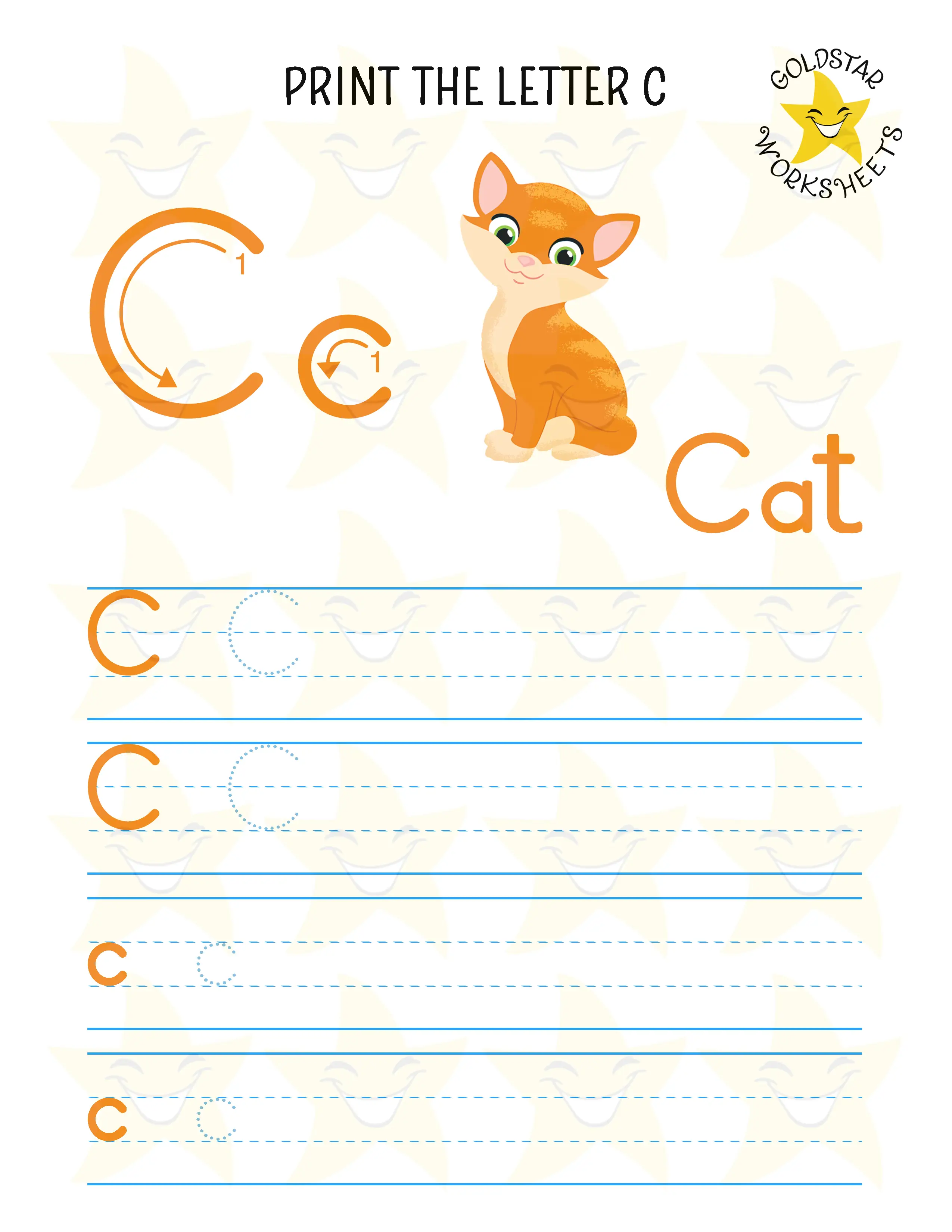 Print Mixed Case Letter C Worksheet