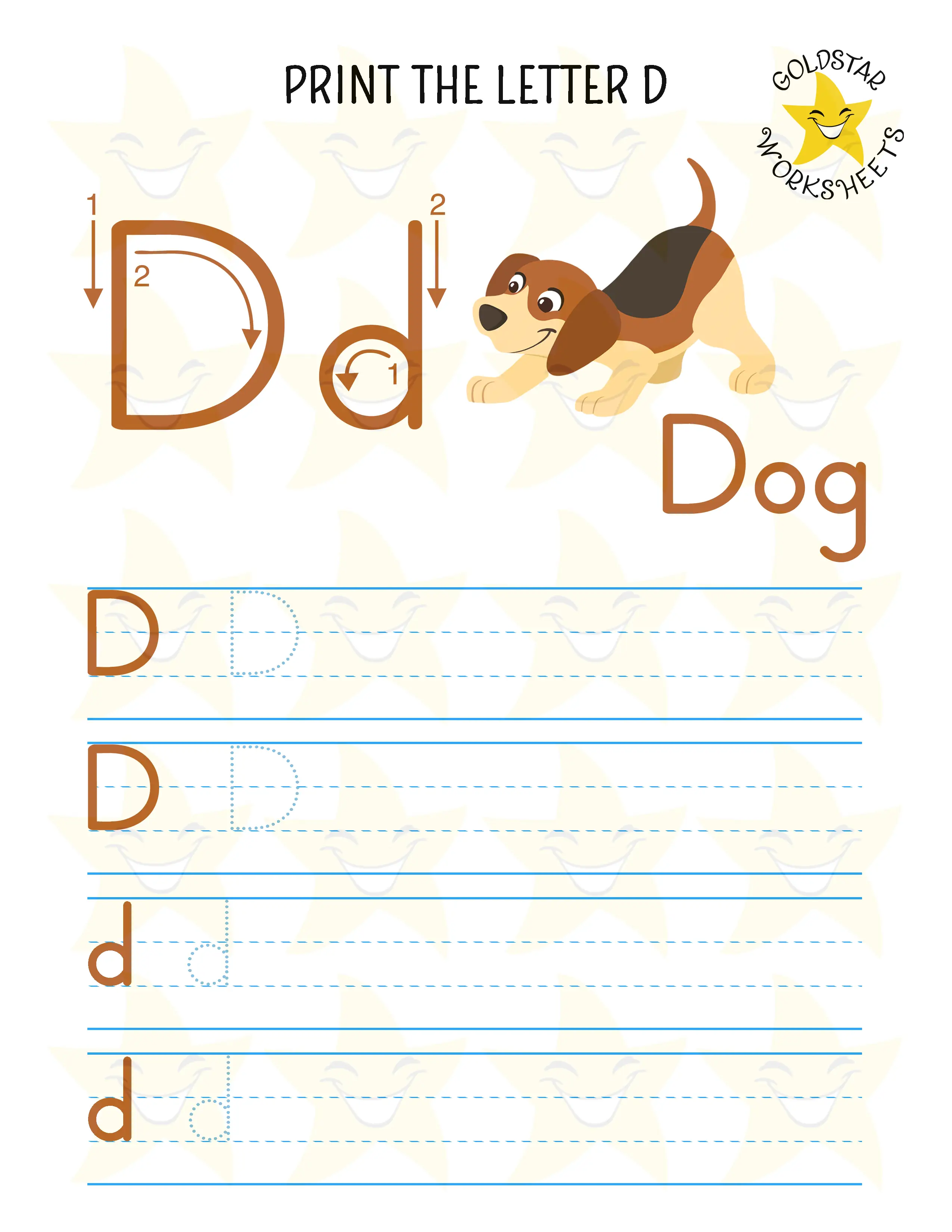 Print Mixed Case Letter D Worksheet