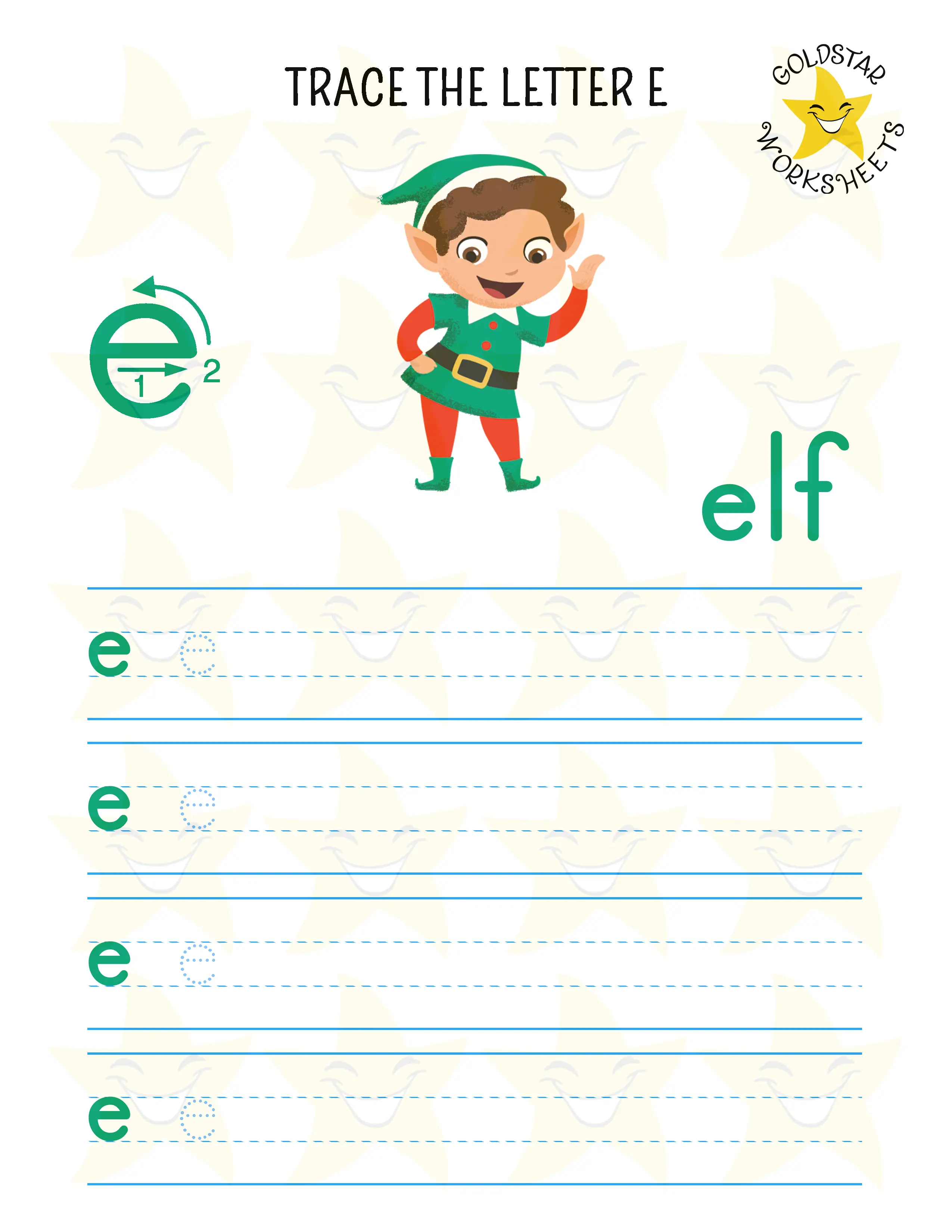 Print Lowercase Letter E Worksheet