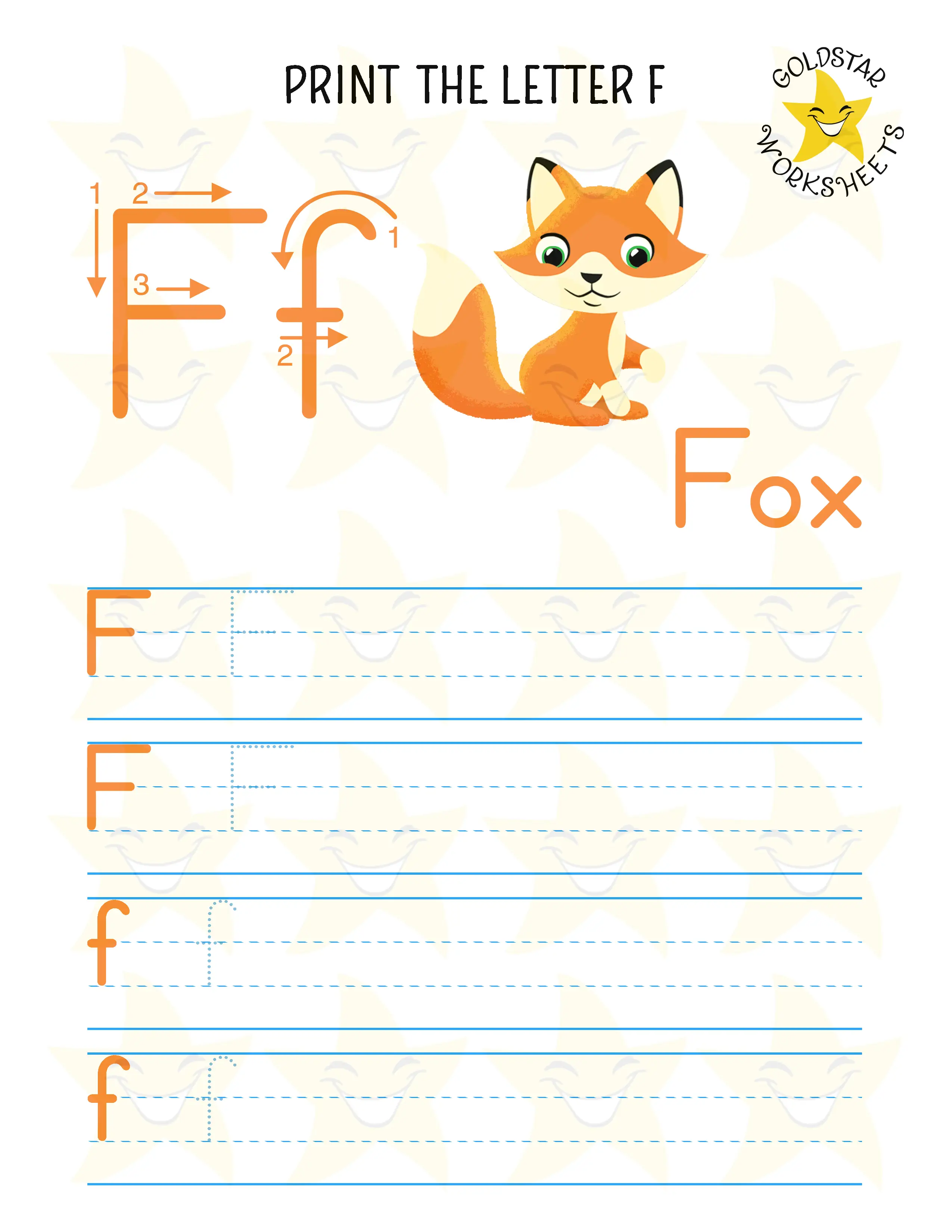 Print Mixed Case Letter F Worksheet