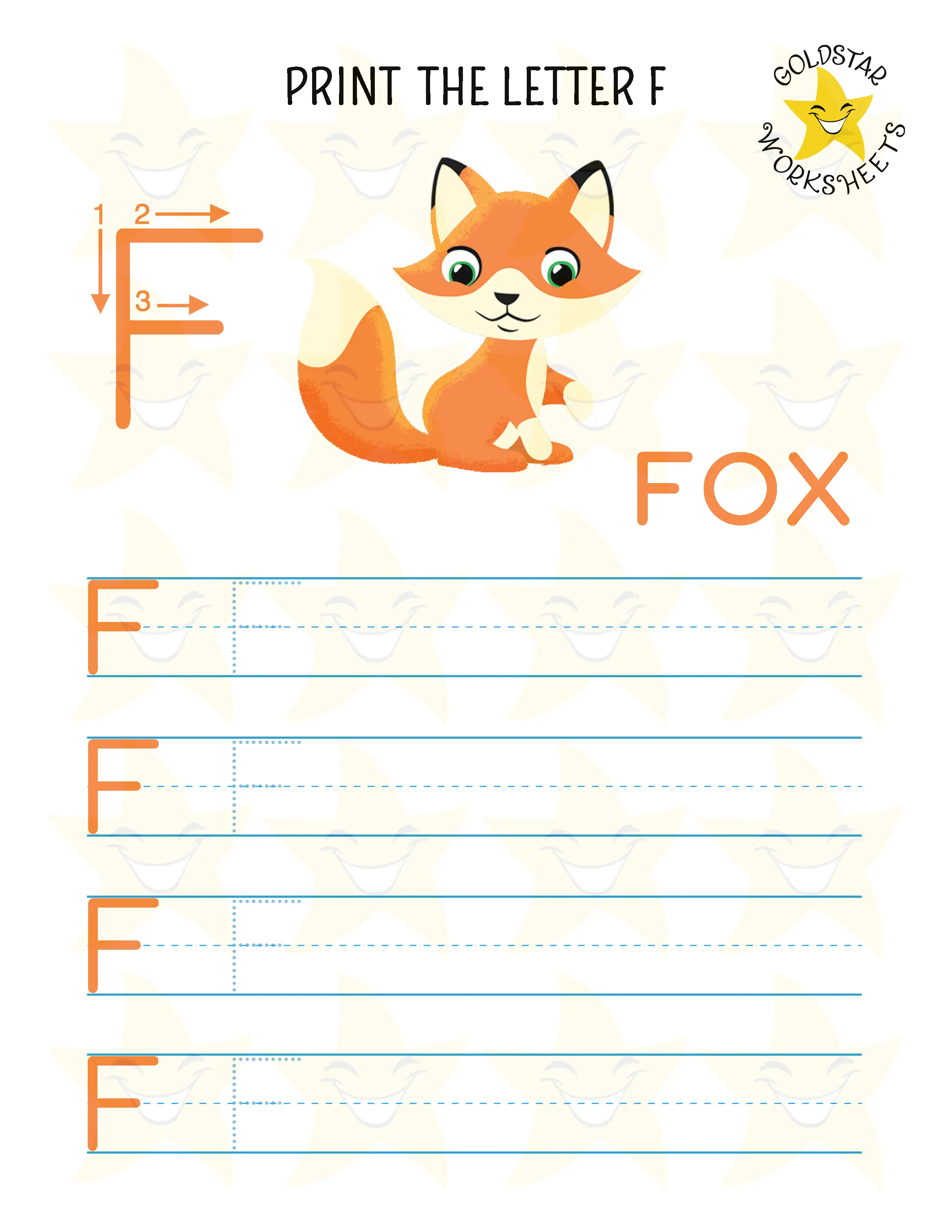 Print Uppercase Letter F Worksheet