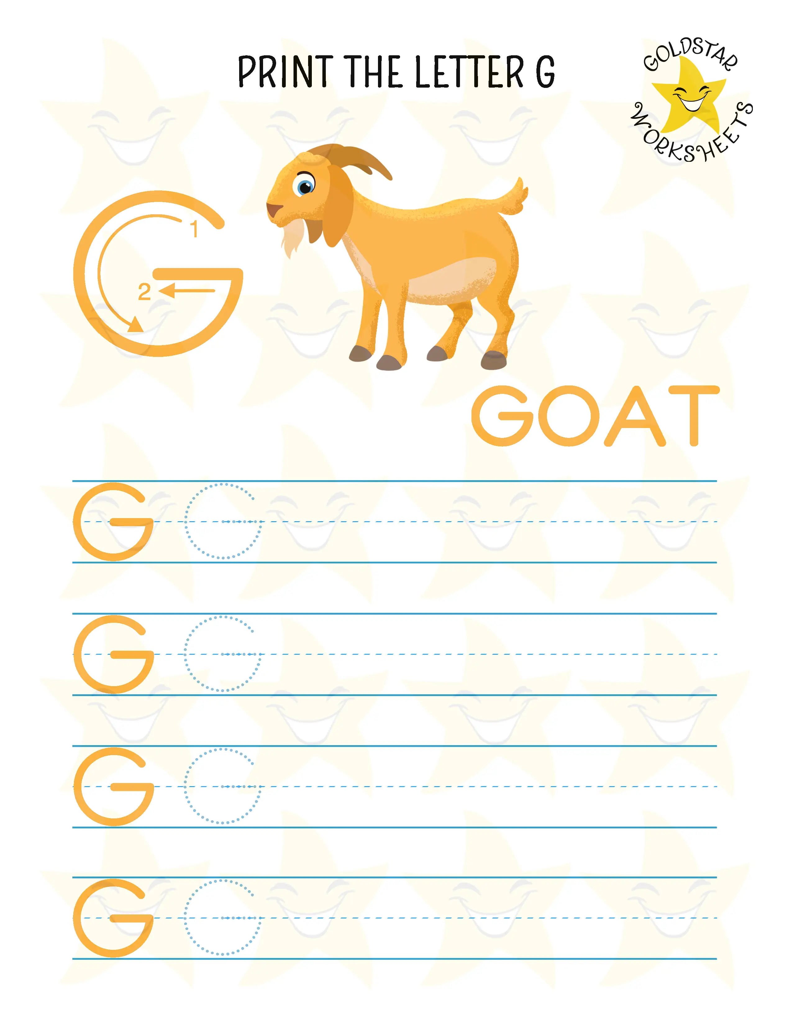 Print Uppercase Letter G Worksheet