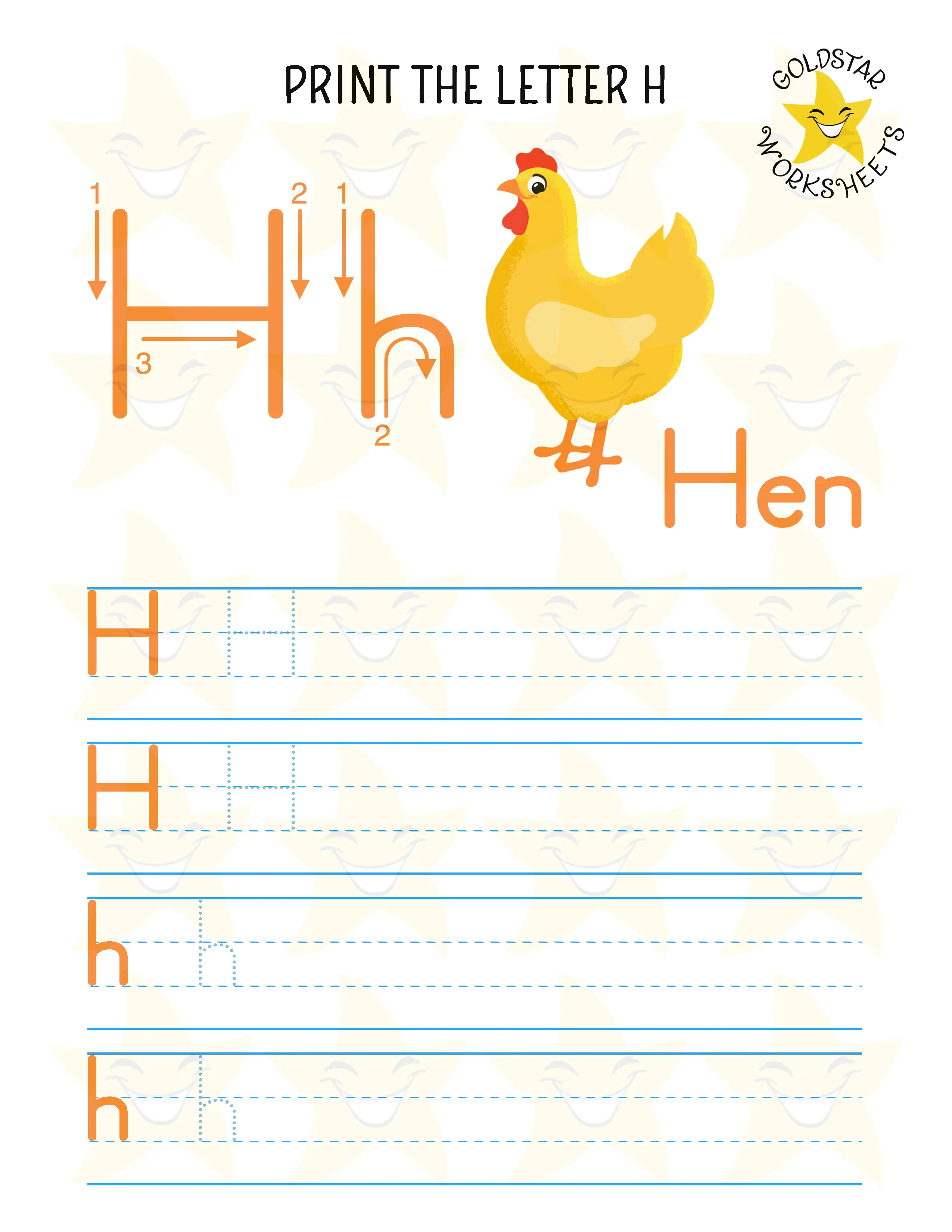 Print Lowercase Letter H Worksheet
