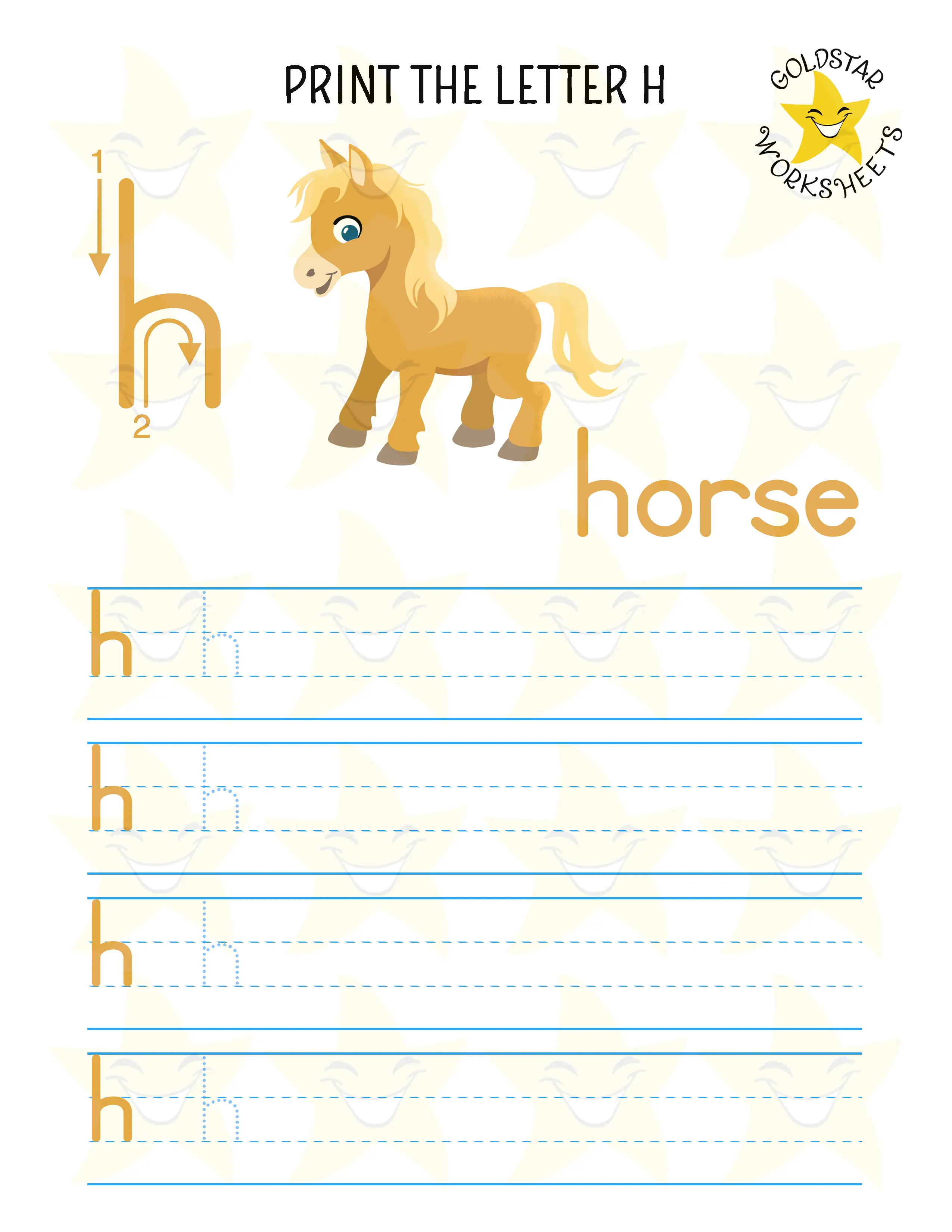 Print Lowercase Letter H Worksheet