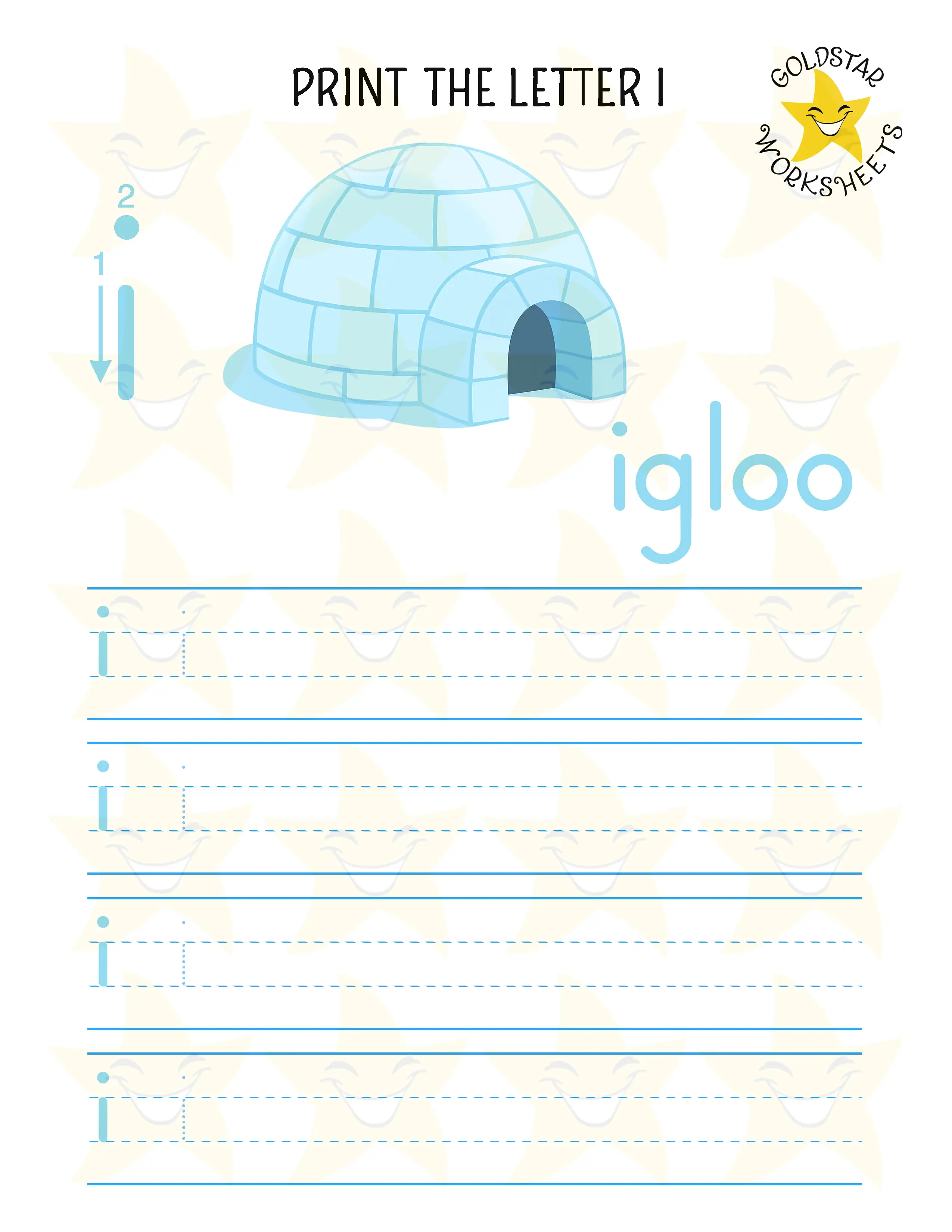 Print Lowercase Letter I Worksheet