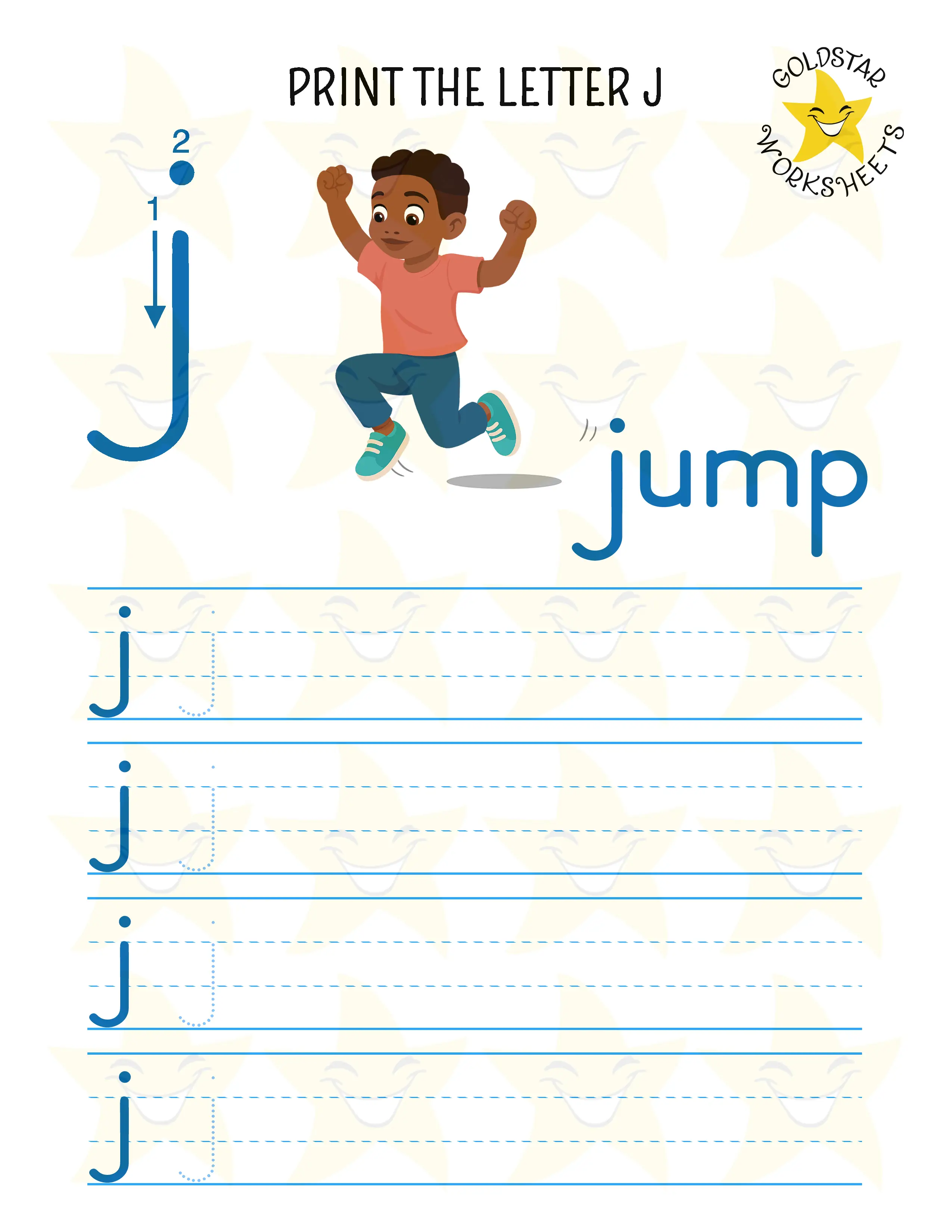 Print Lowercase Letter J Worksheet