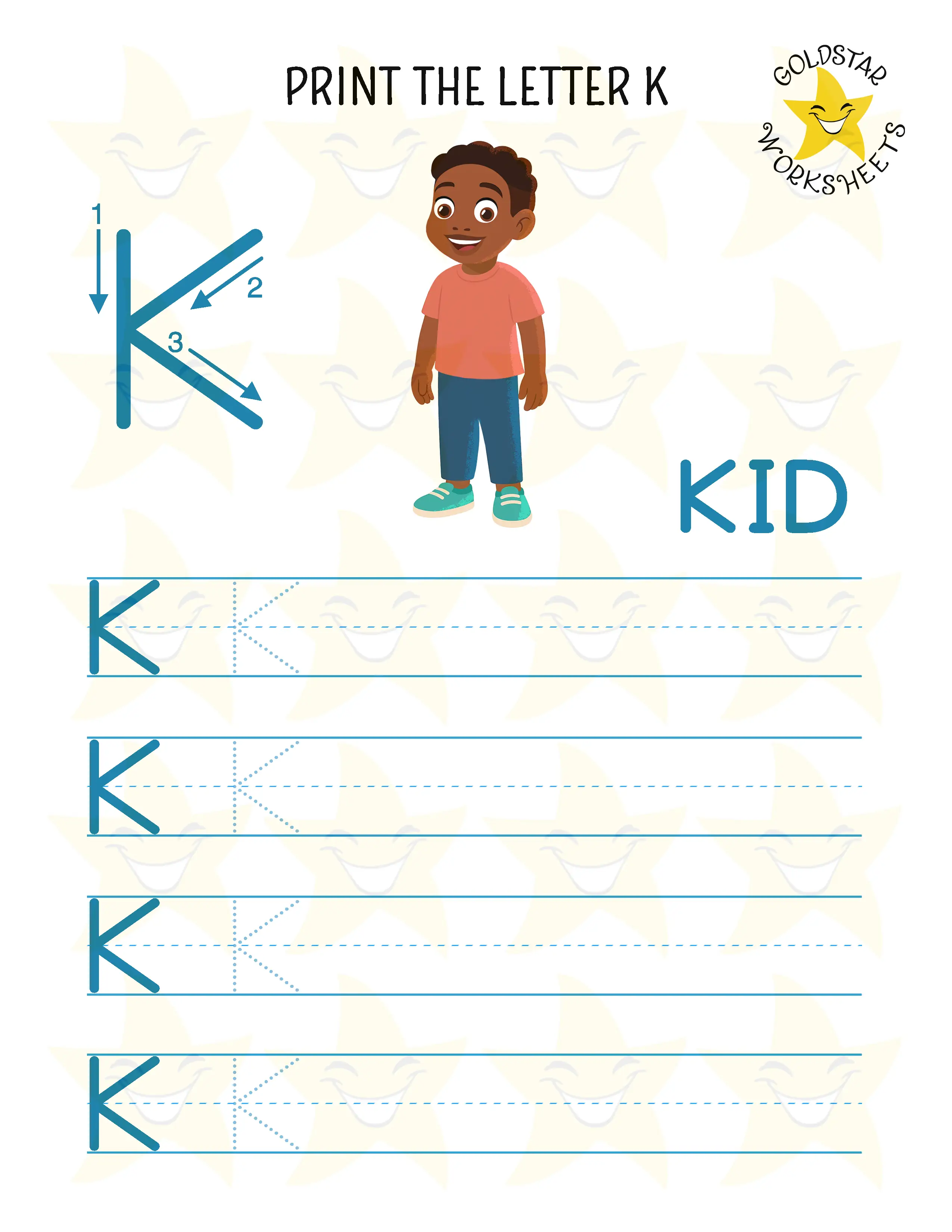 Print Uppercase Letter K Worksheet
