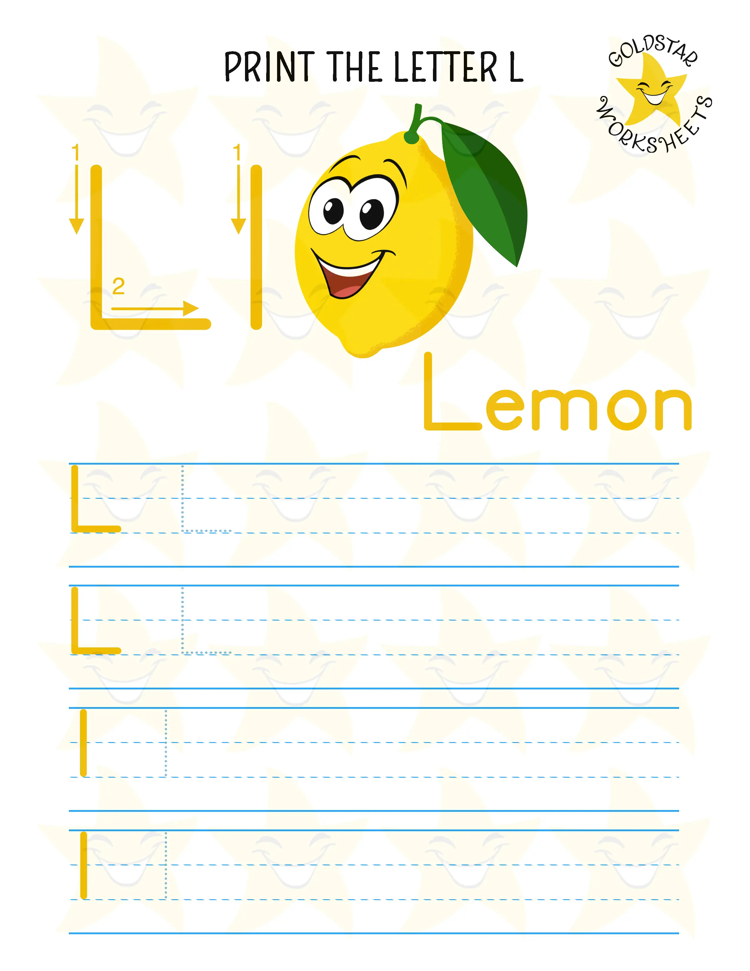 Print Mixed Case Letter L Worksheet