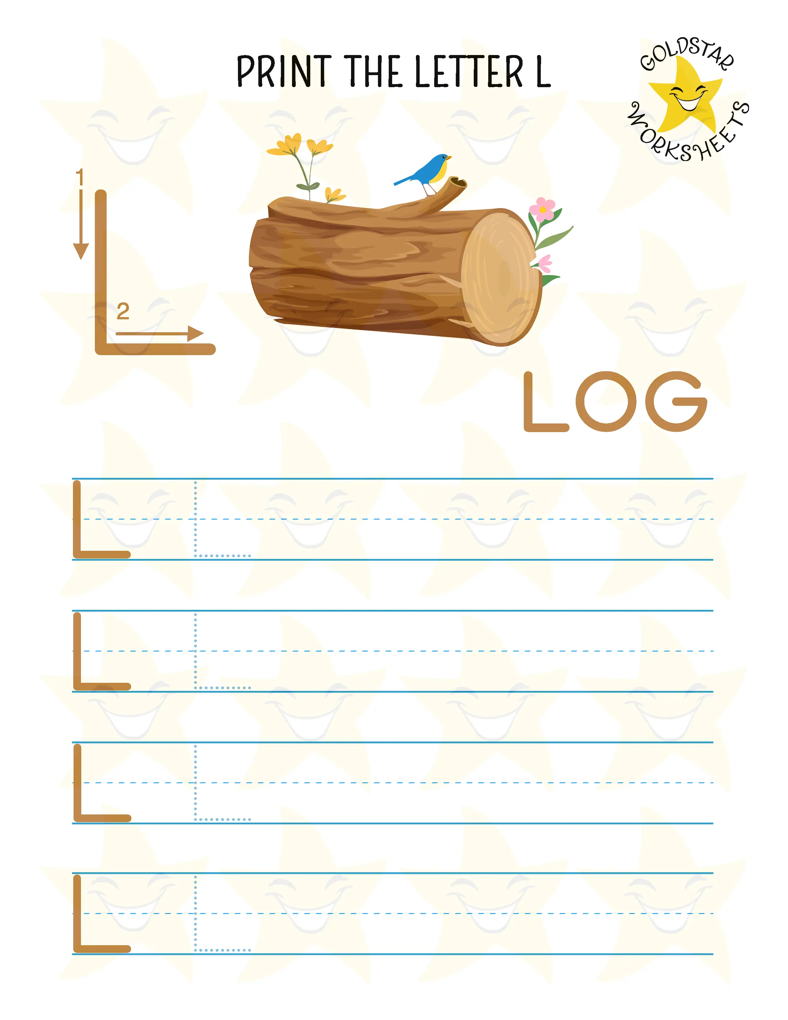 Print Uppercase Letter L Worksheet