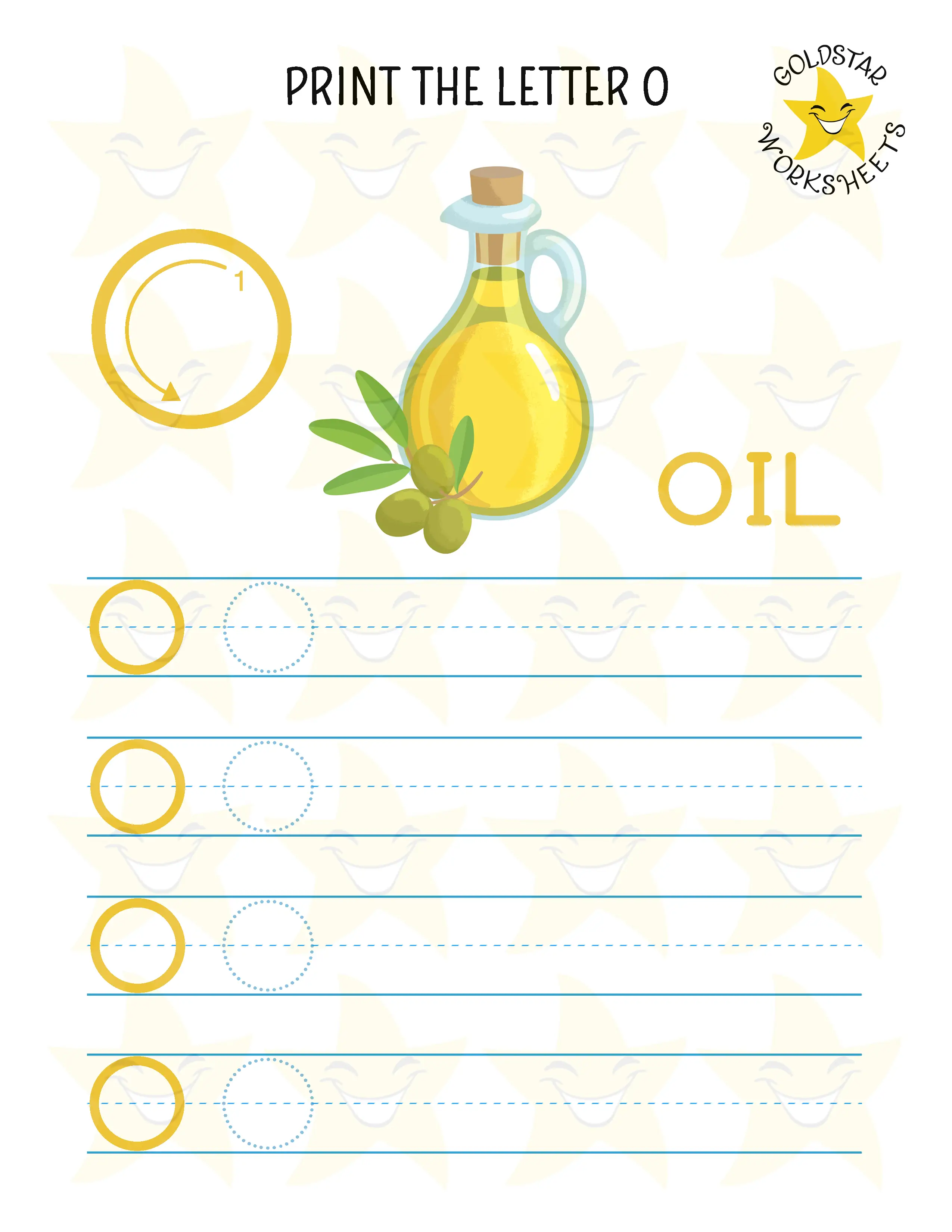 Print Uppercase Letter O Worksheet