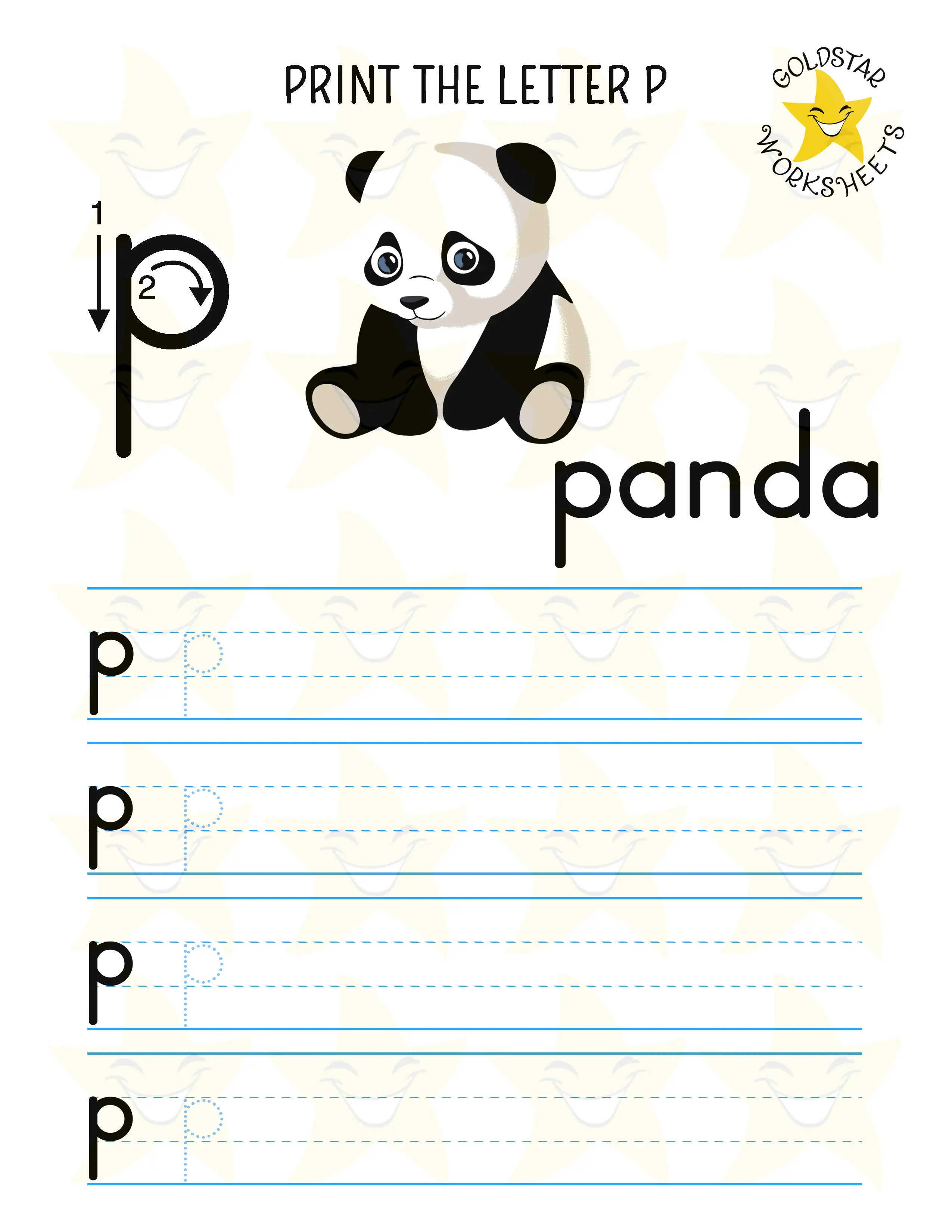 Print Lowercase Letter P Worksheet
