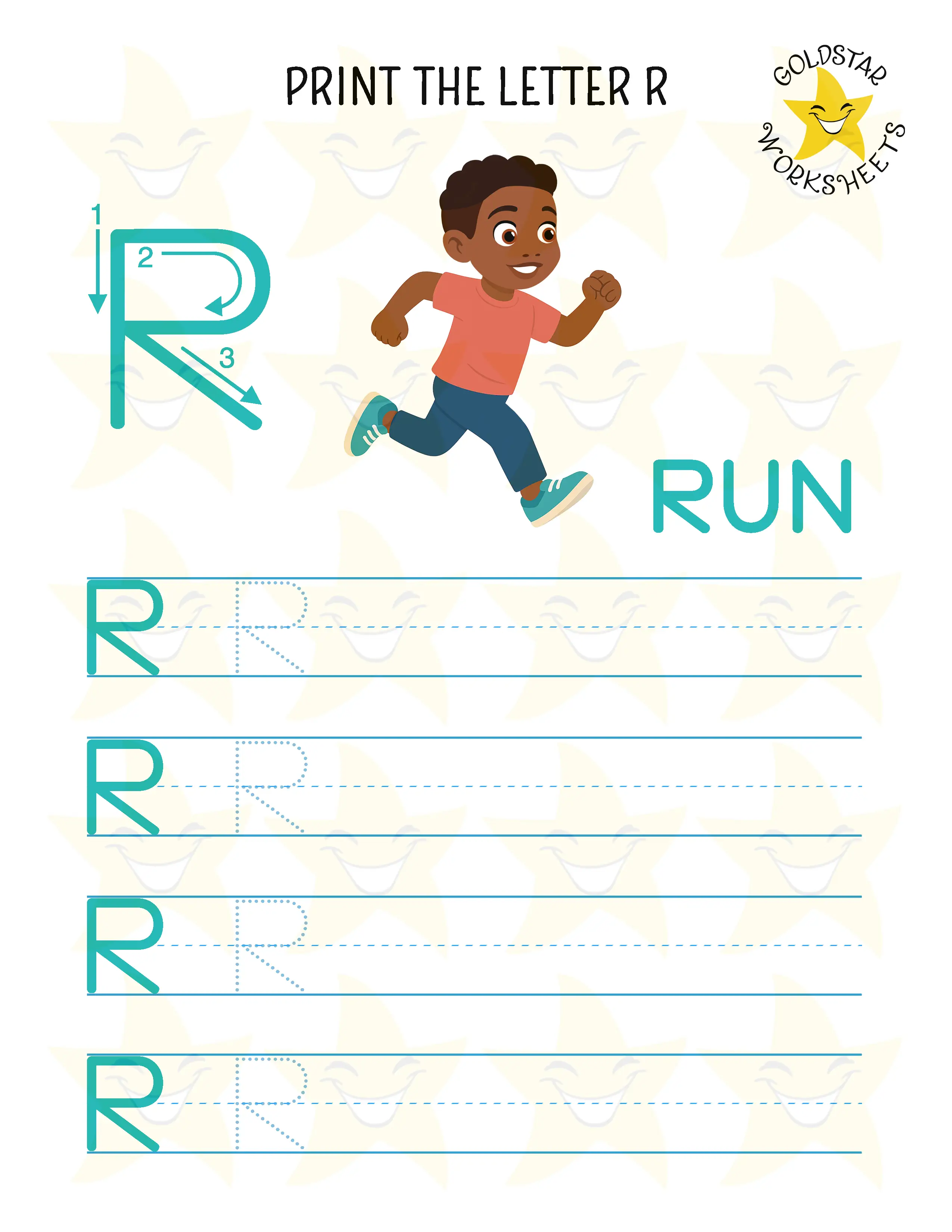 Print Uppercase Letter R Worksheet