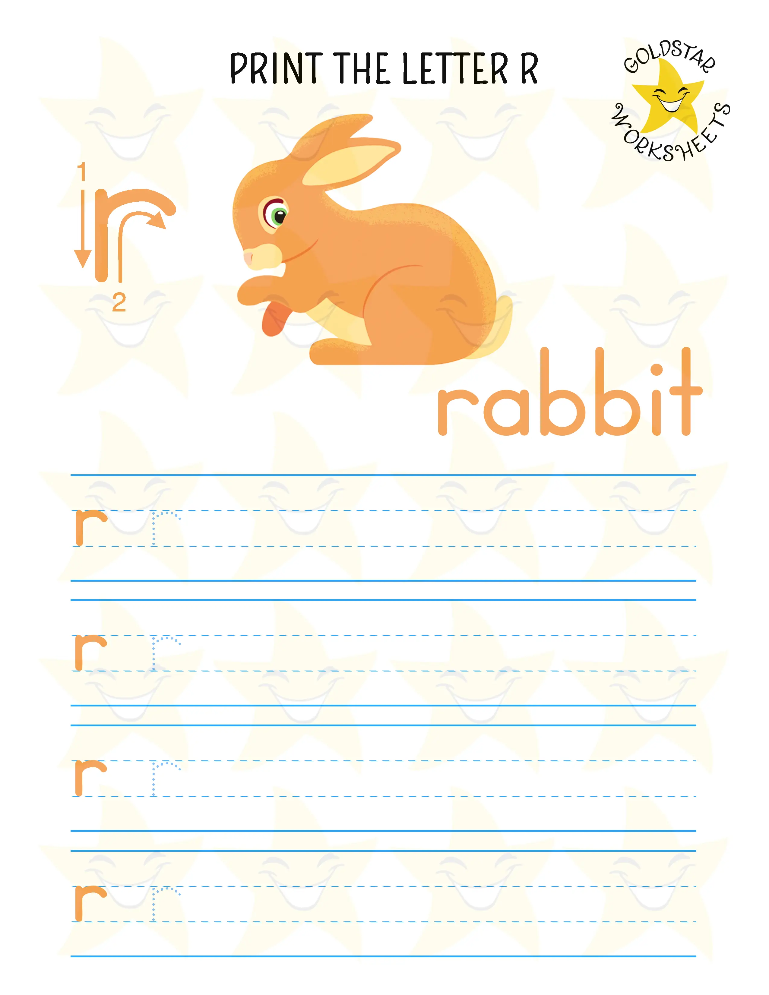 Print Lowercase Letter R Worksheet