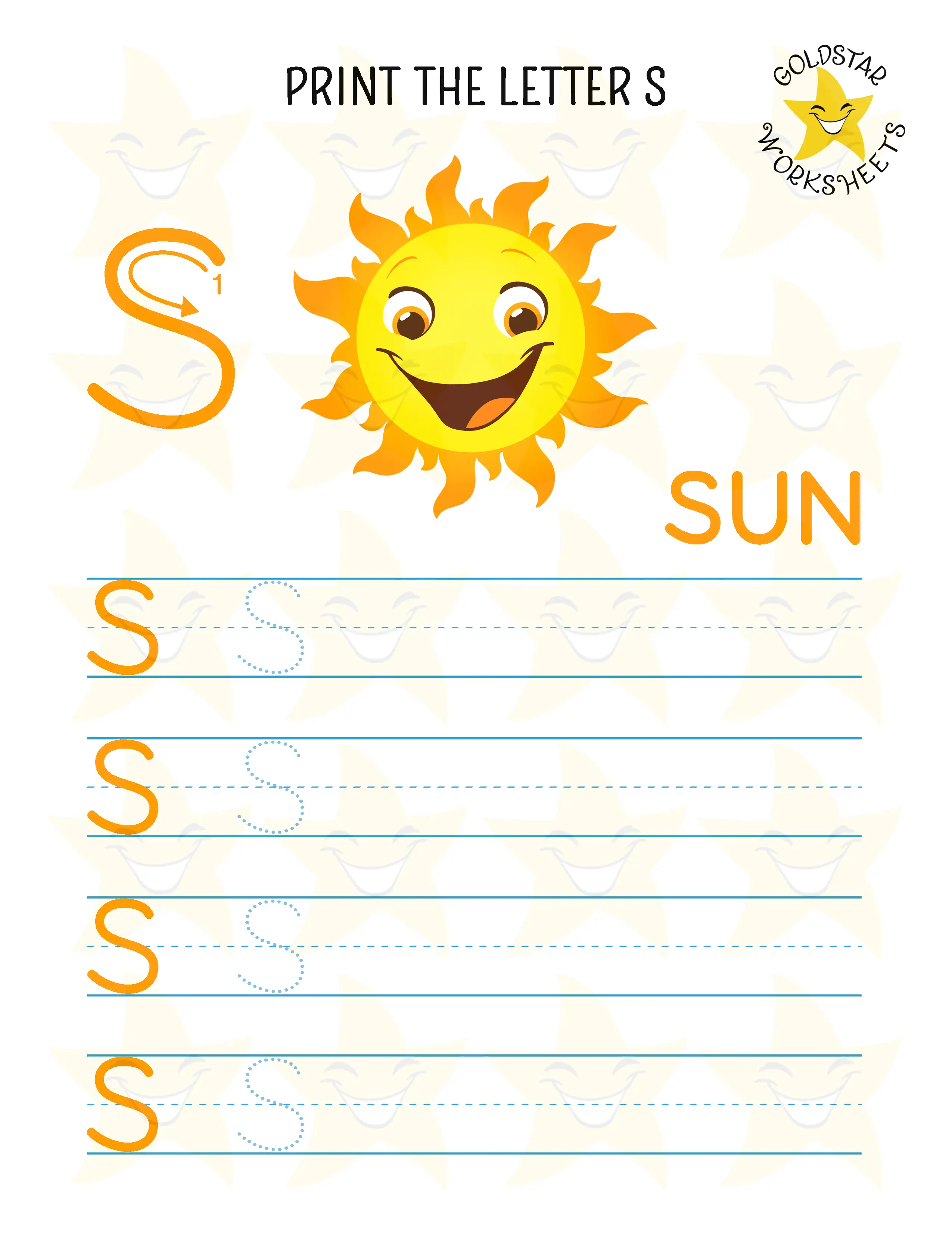 Print Uppercase Letter S Worksheet