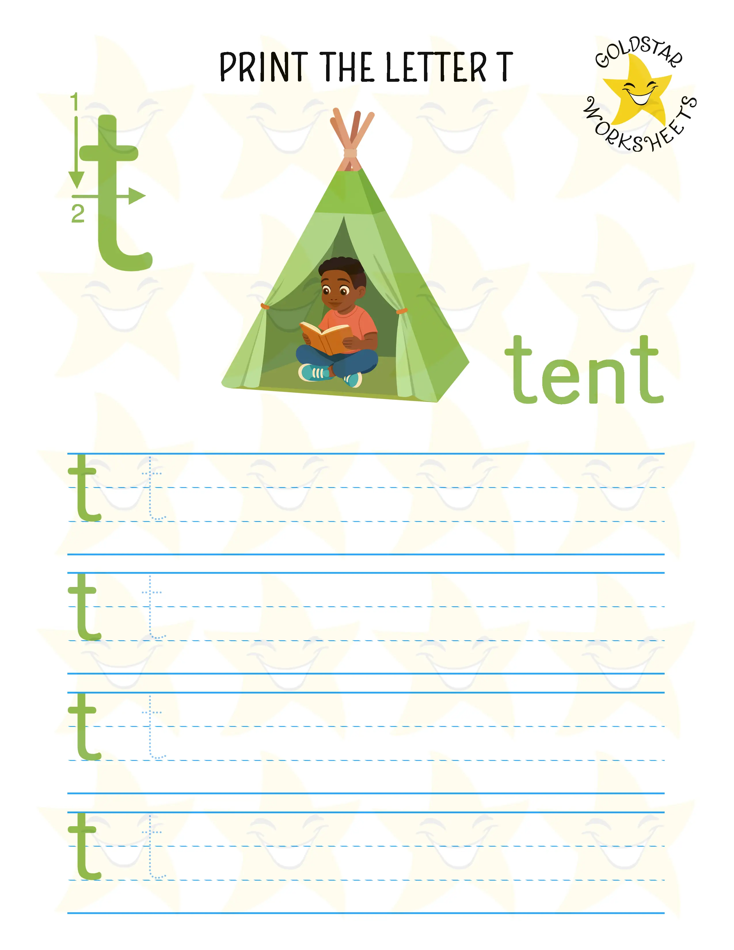Print Lowercase Letter T Worksheet