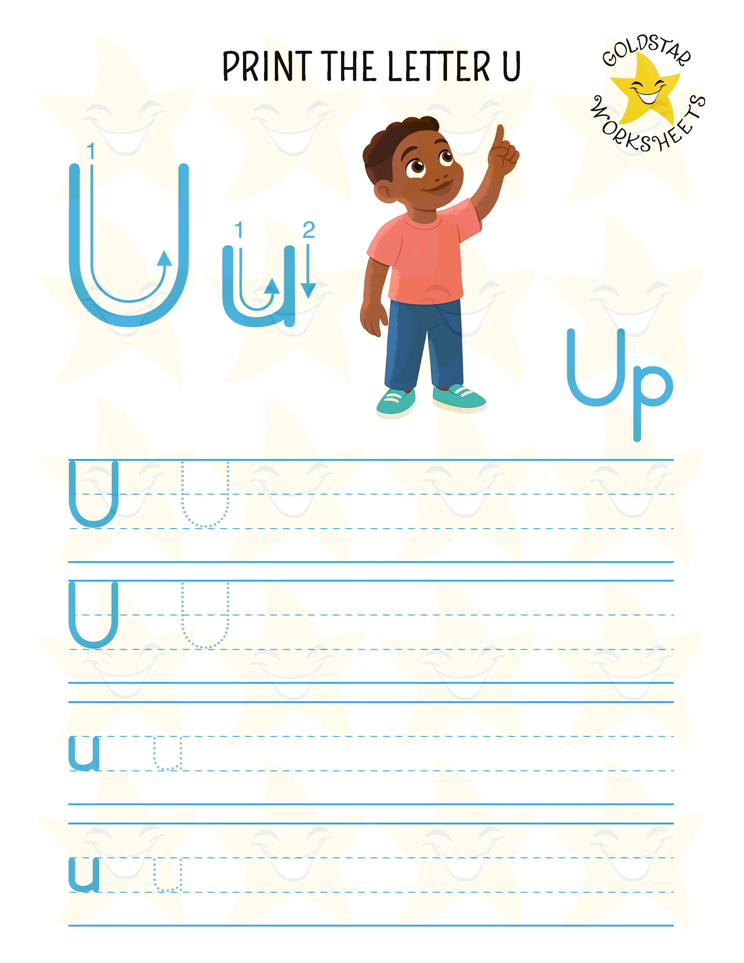 Print Mixed Case Letter U Worksheet