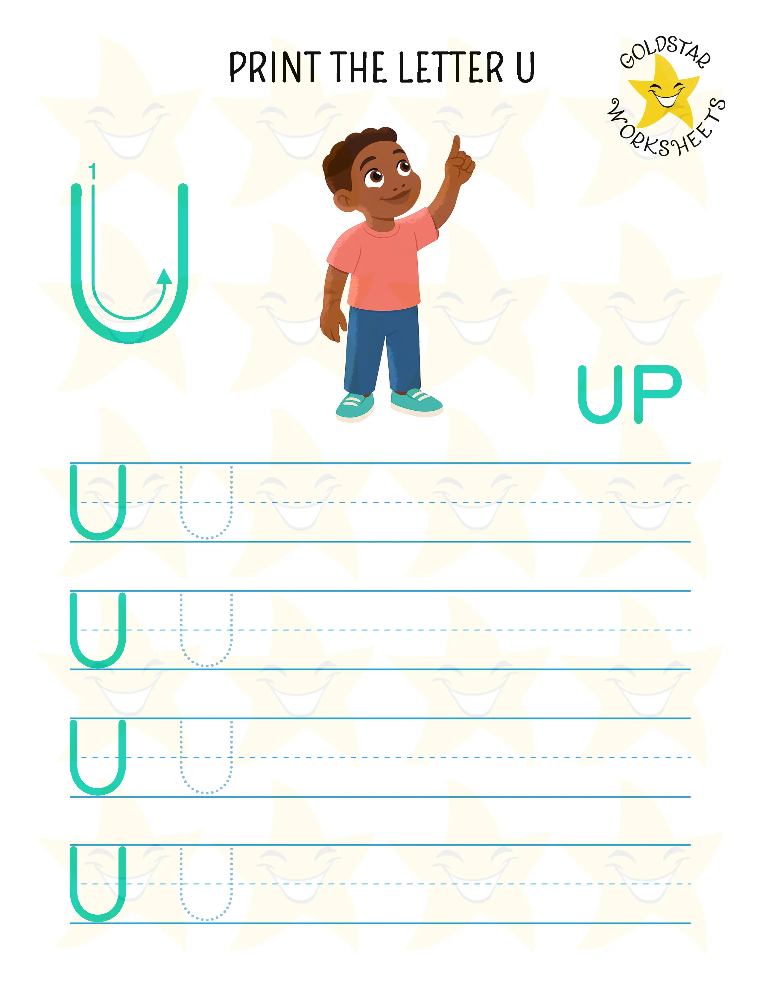 Print Uppercase Letter U Worksheet