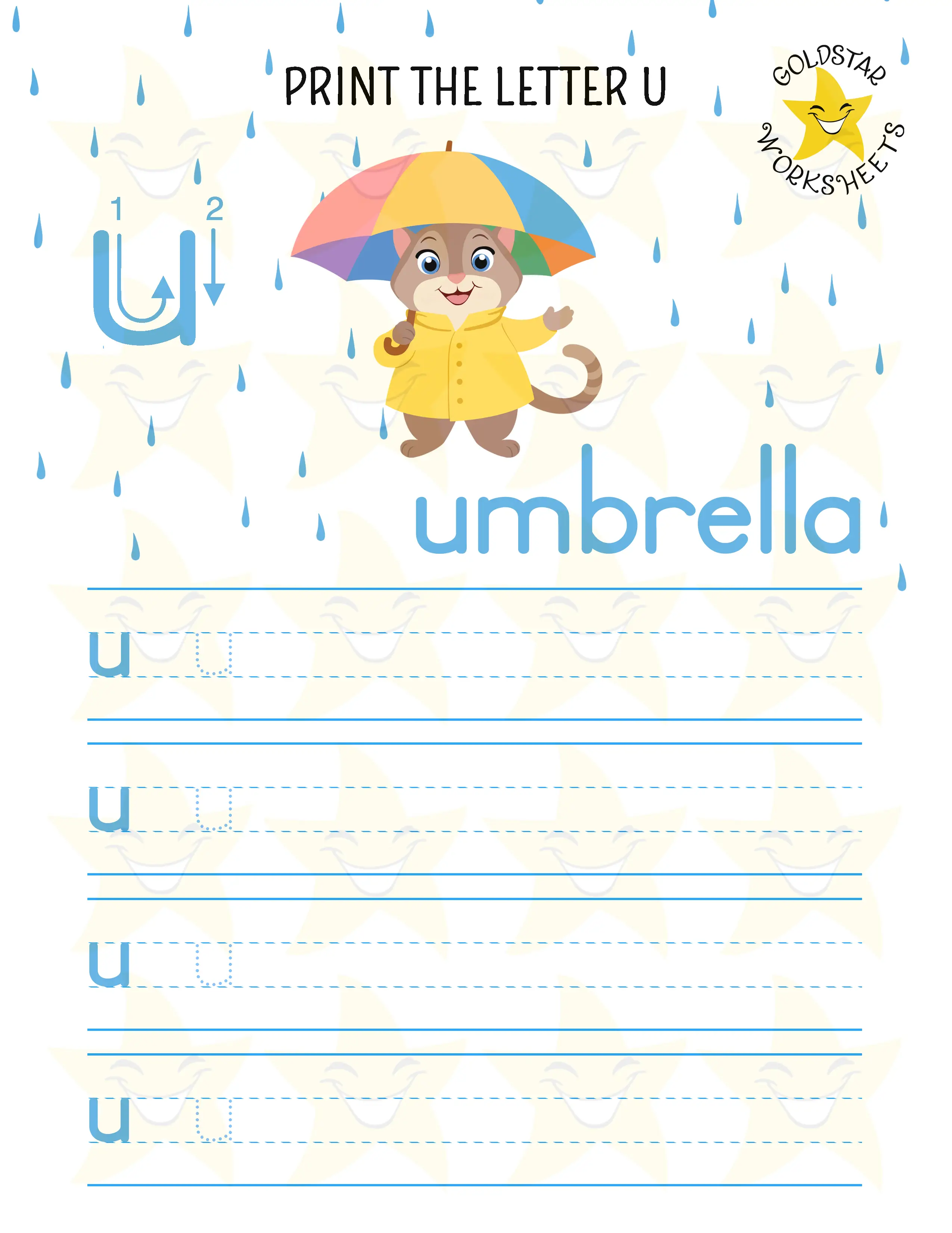 Print Lowercase Letter U Worksheet