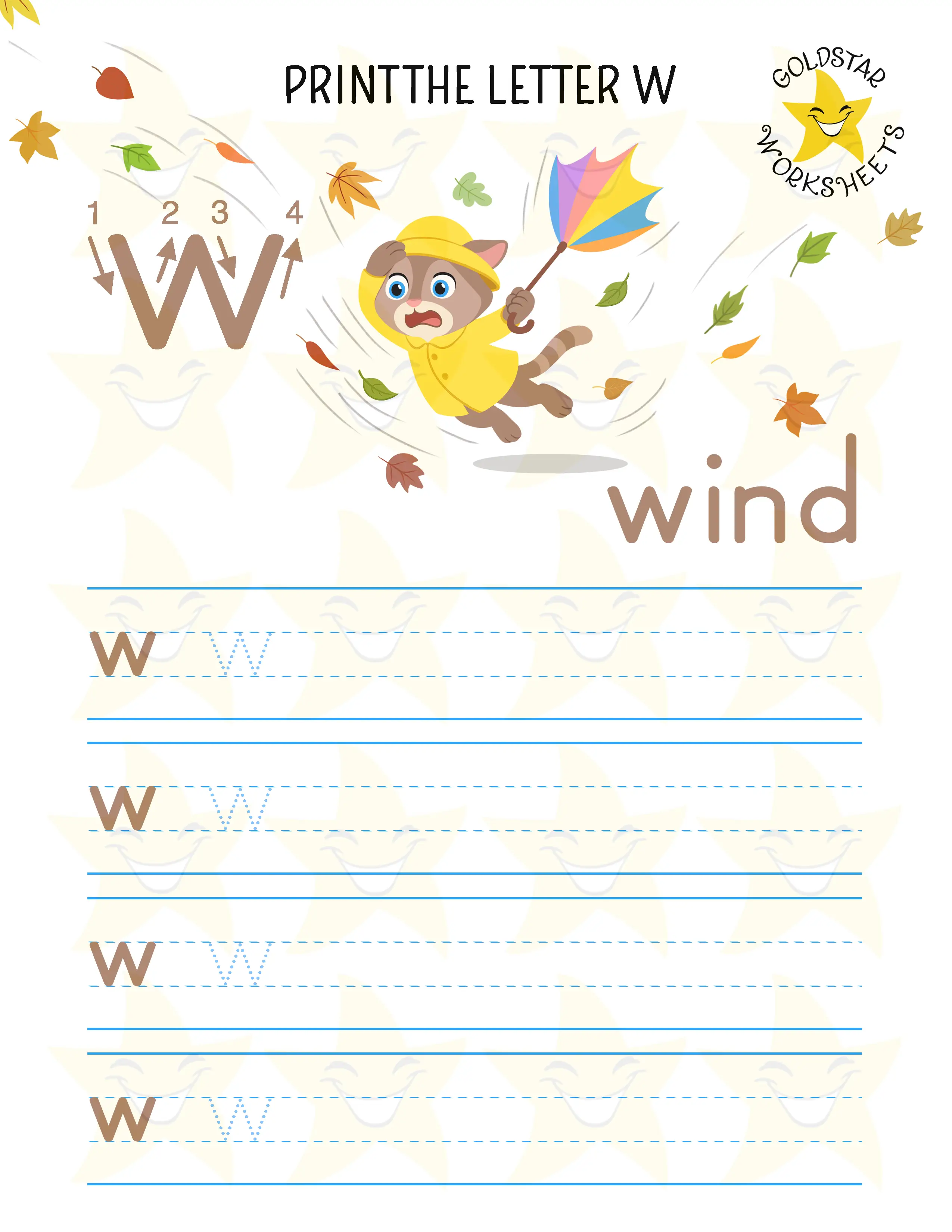 Print Lowercase Letter W Worksheet