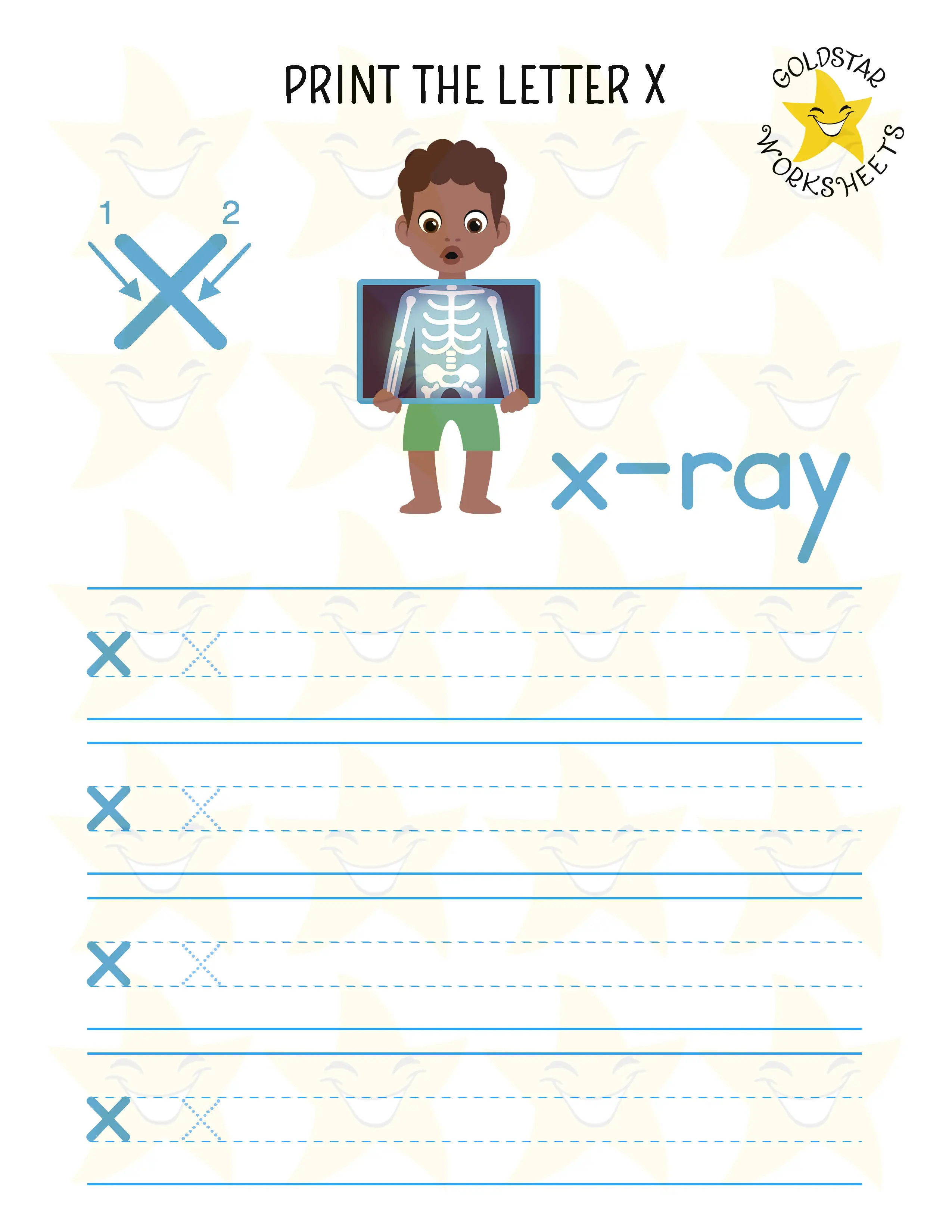 Print Lowercase Letter X Worksheet