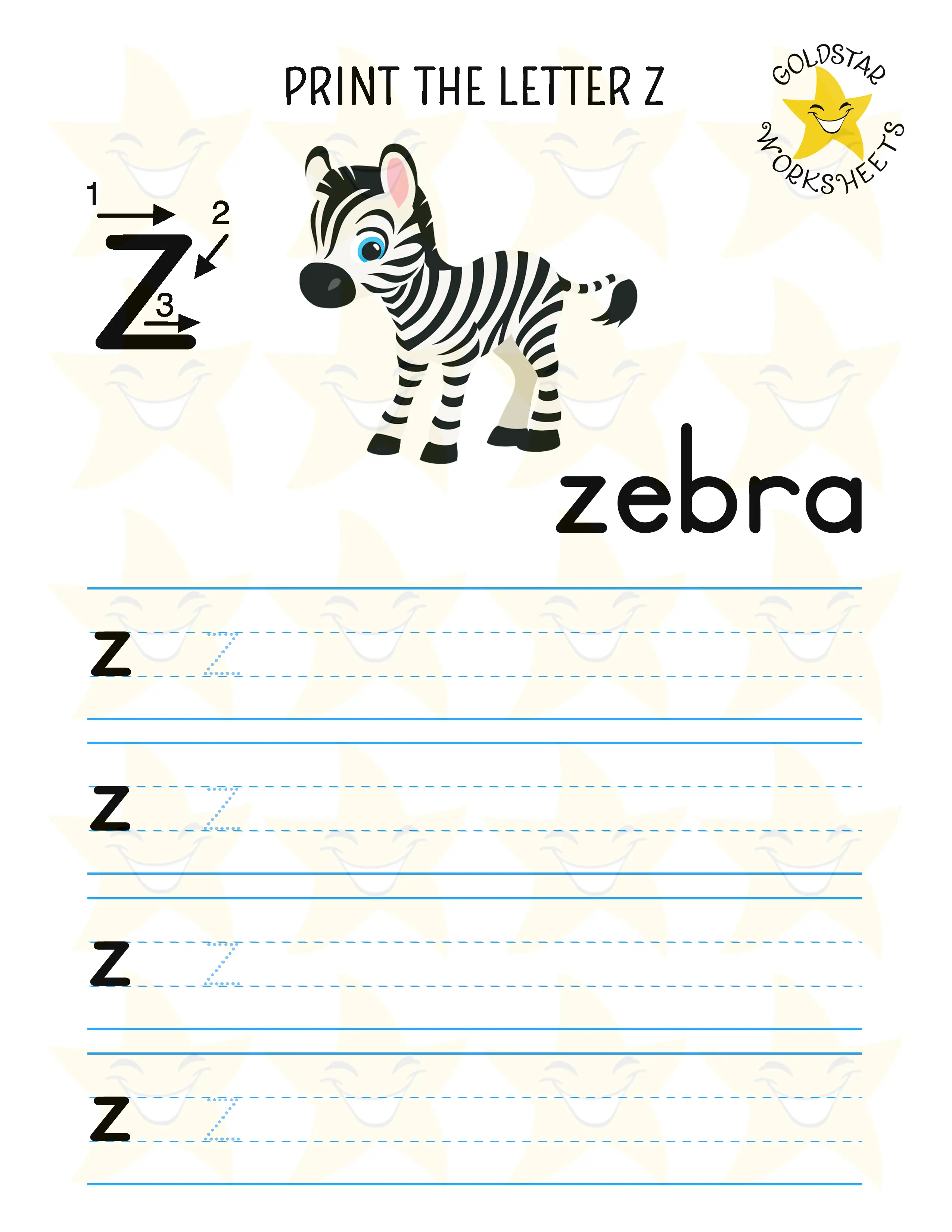 Print Lowercase Letter Z Worksheet