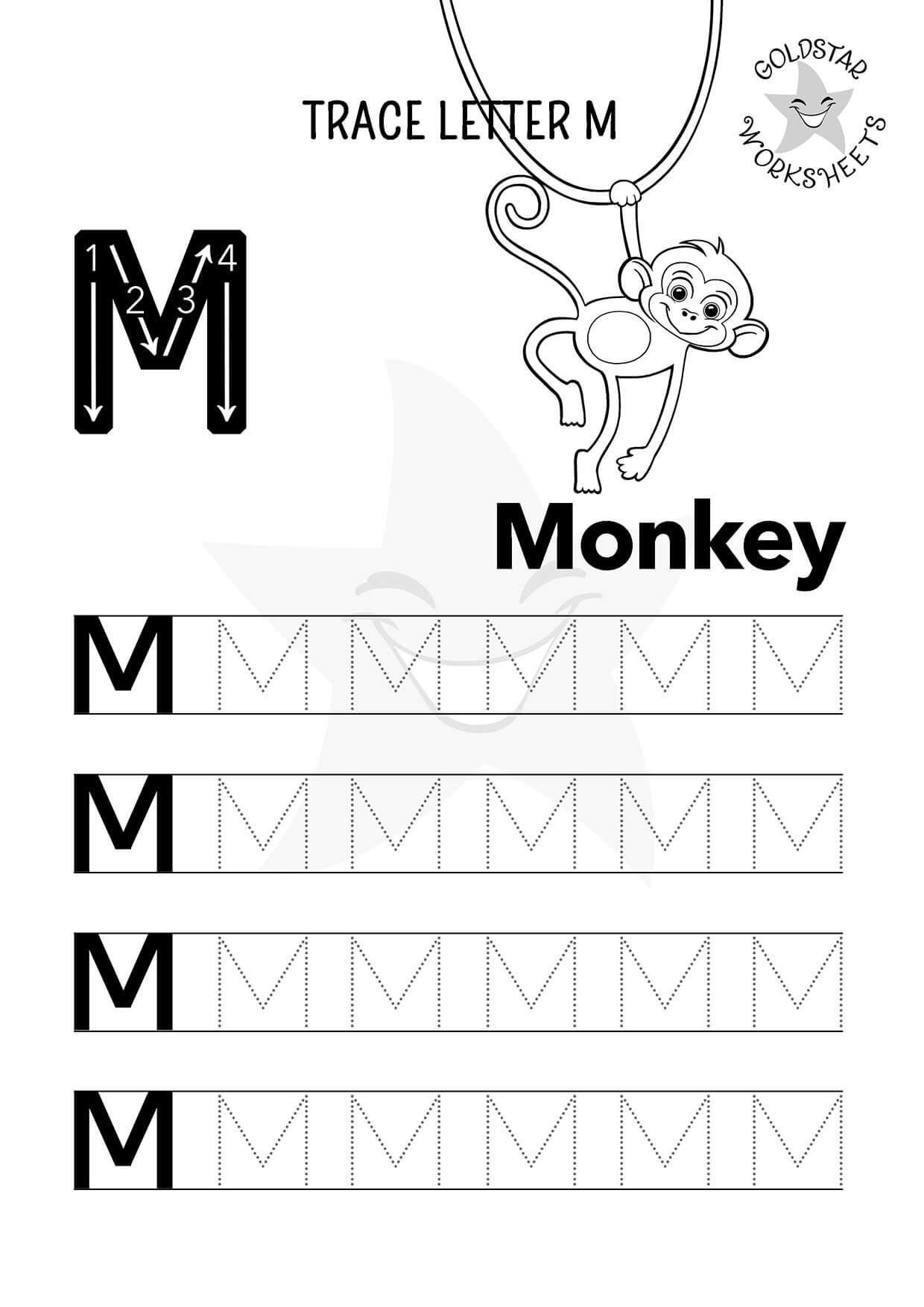 Free Letter M Tracing Worksheets Mole, Monkey & More Fun Designs!