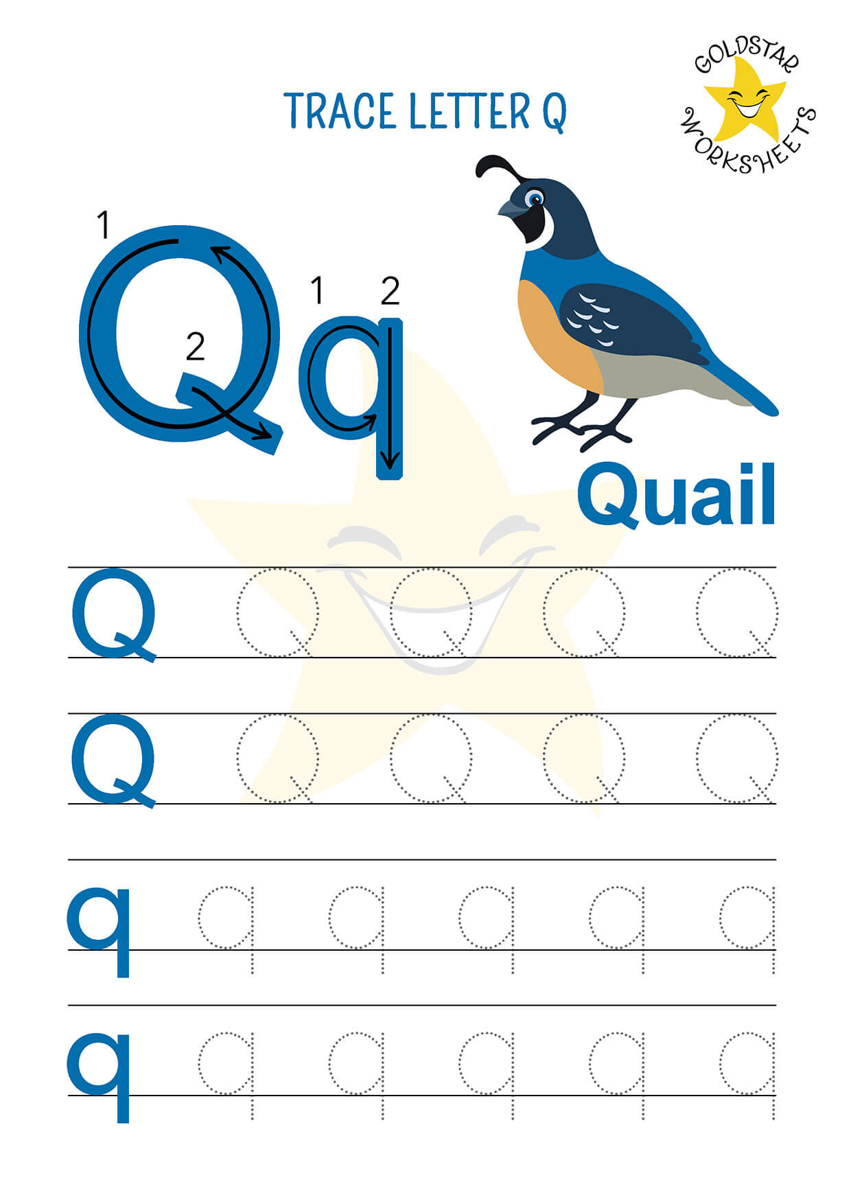 The Letter Q Worksheet (for Preschool and Kindergarten) - Free, PDF