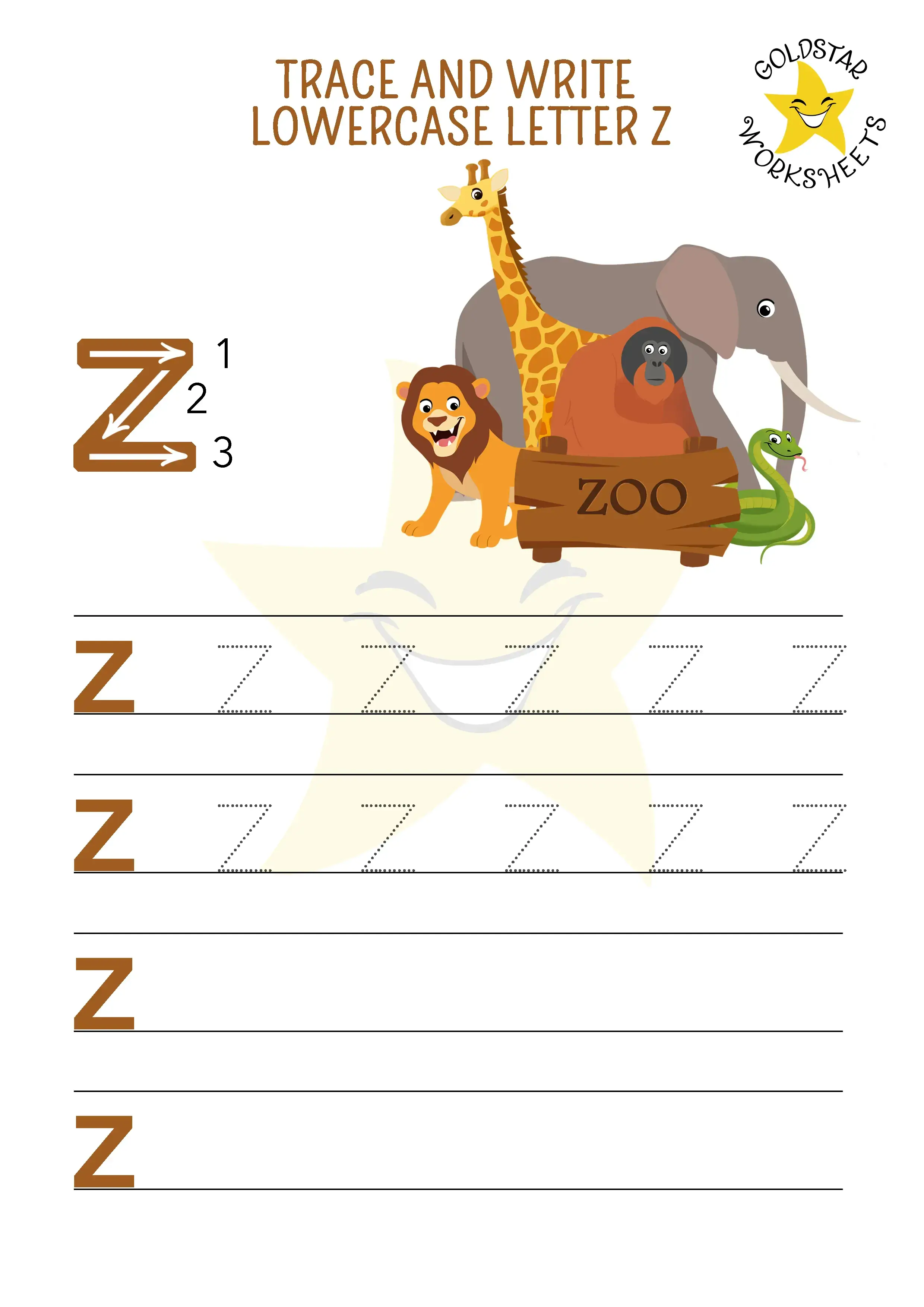 Free Letter Z Tracing Worksheets Zany Zebras & Zoo Adventures!