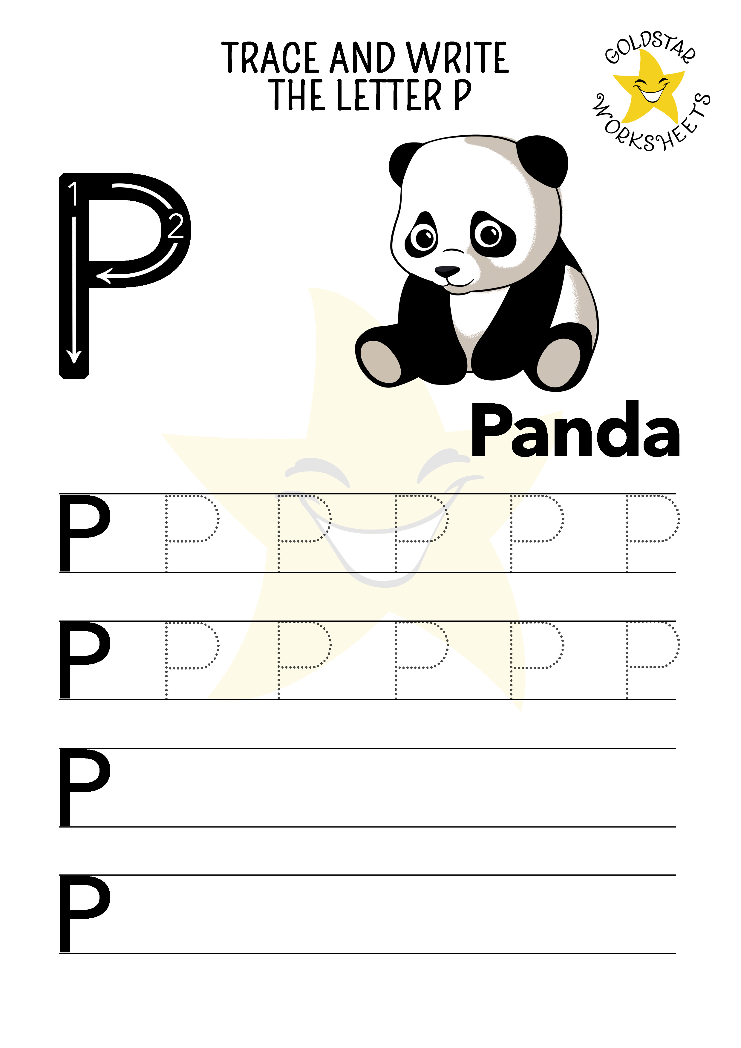 Tracing Letter P Alphabet Worksheet, Tracing Words Letter P