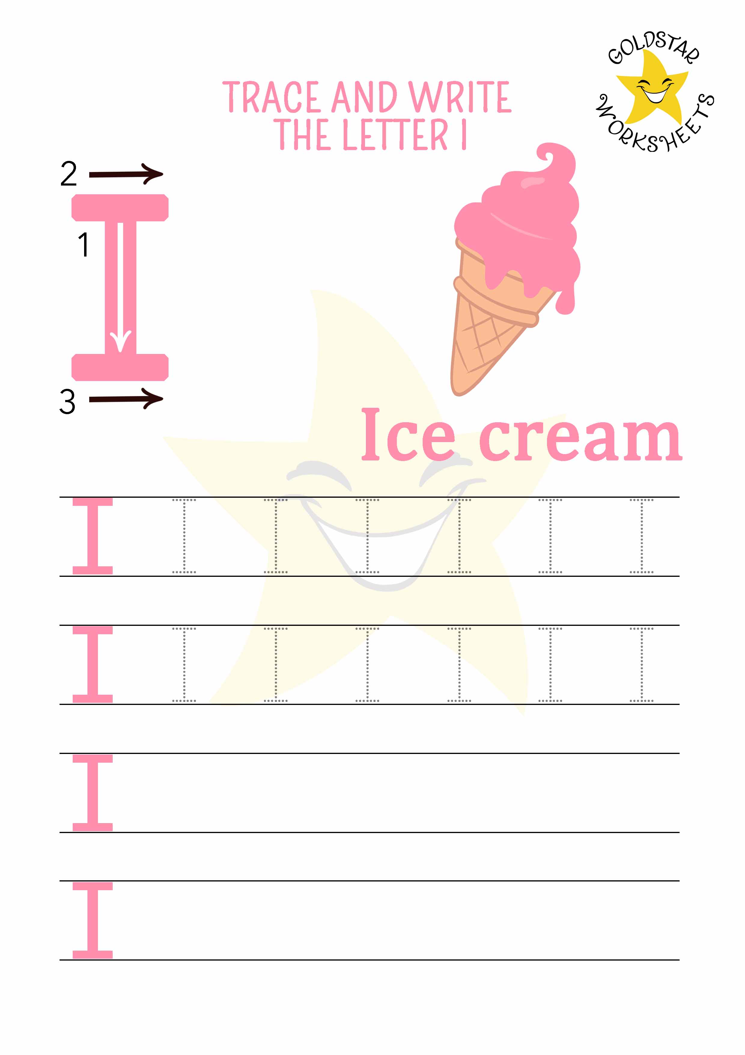 Tracing The Letter I Worksheets Fun Alphabet Learning Worksheets