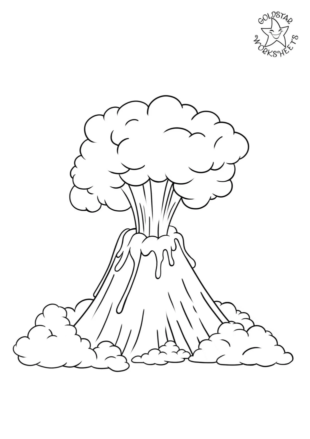 Volcano coloring page