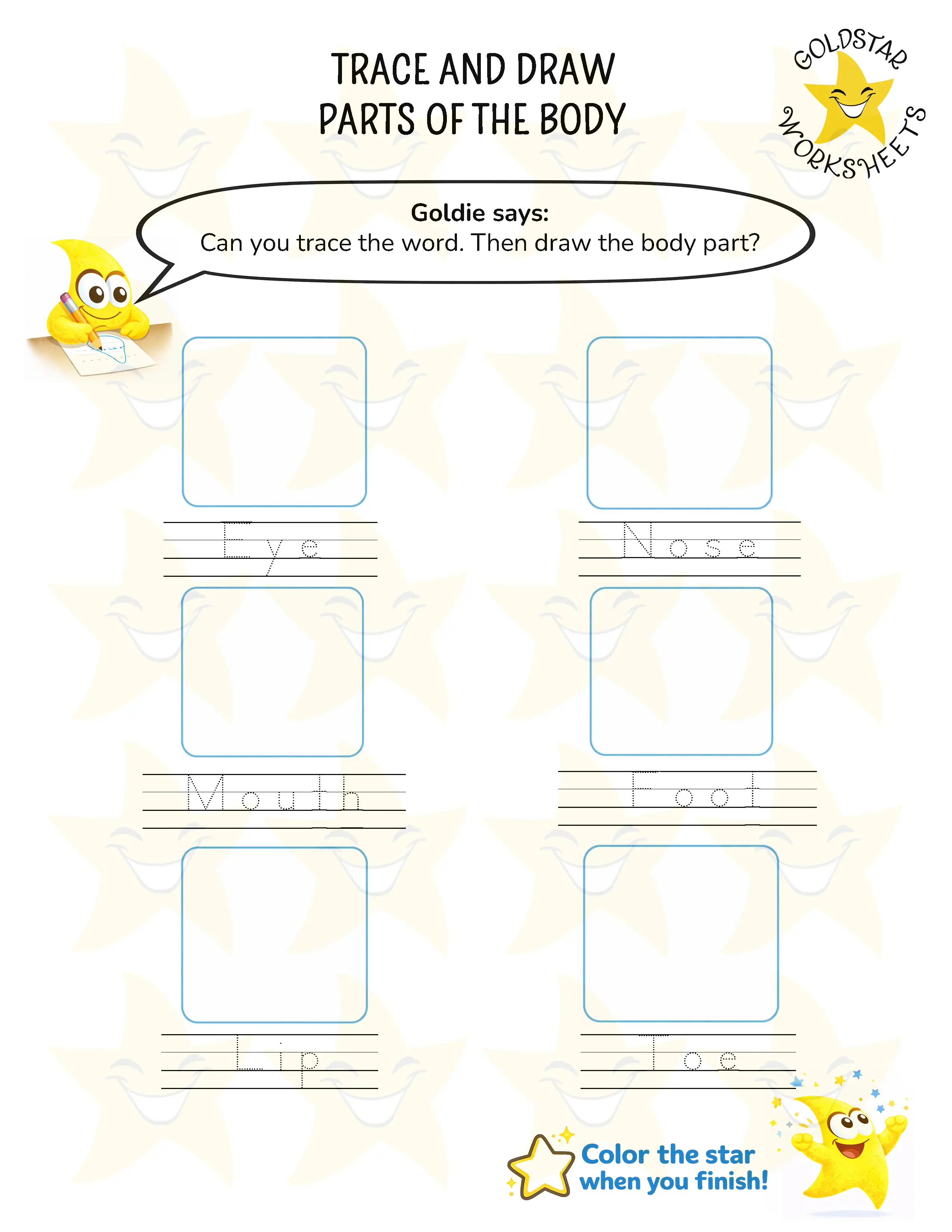 Body Parts Worksheet