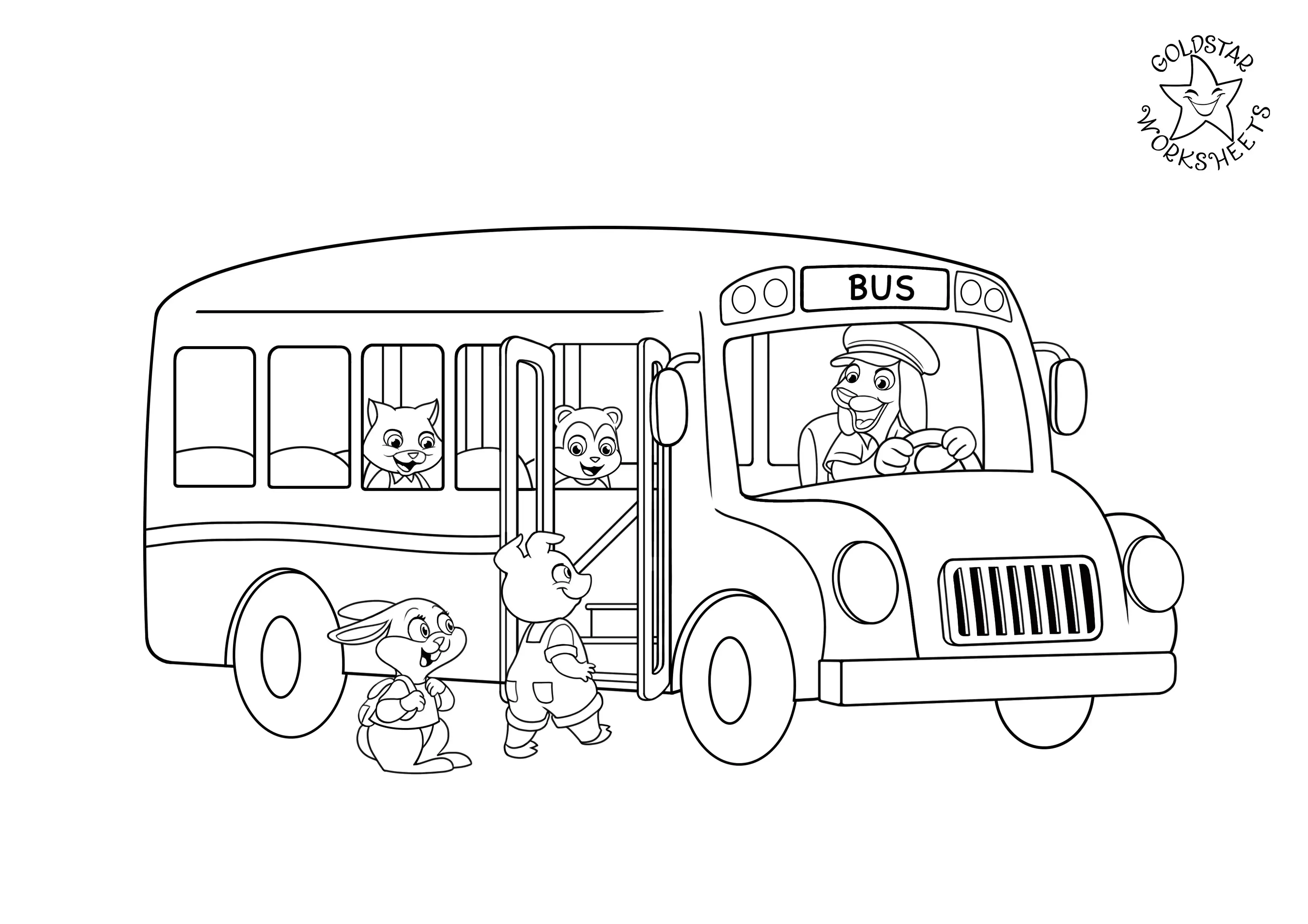 Bus coloring page