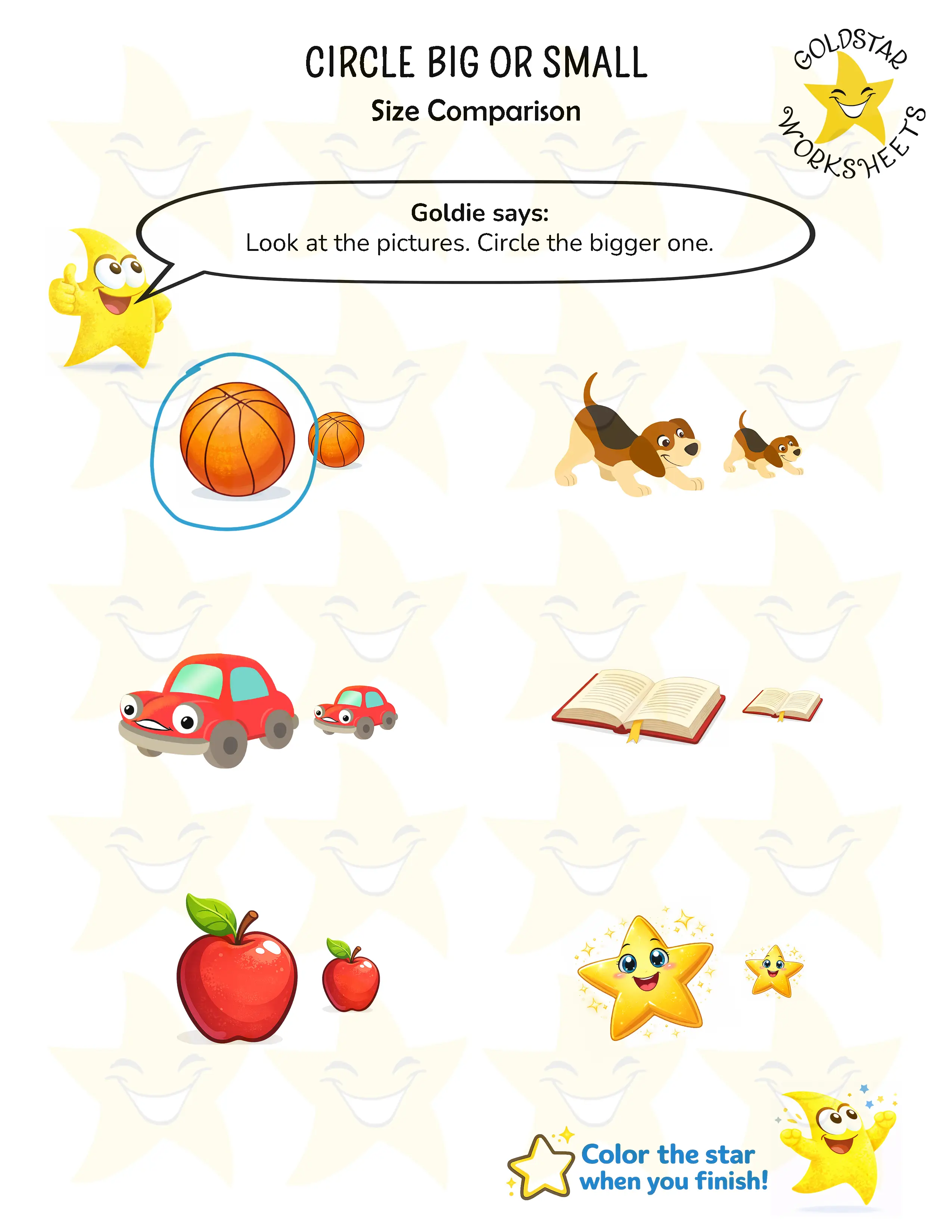 Big and Small Worksheets