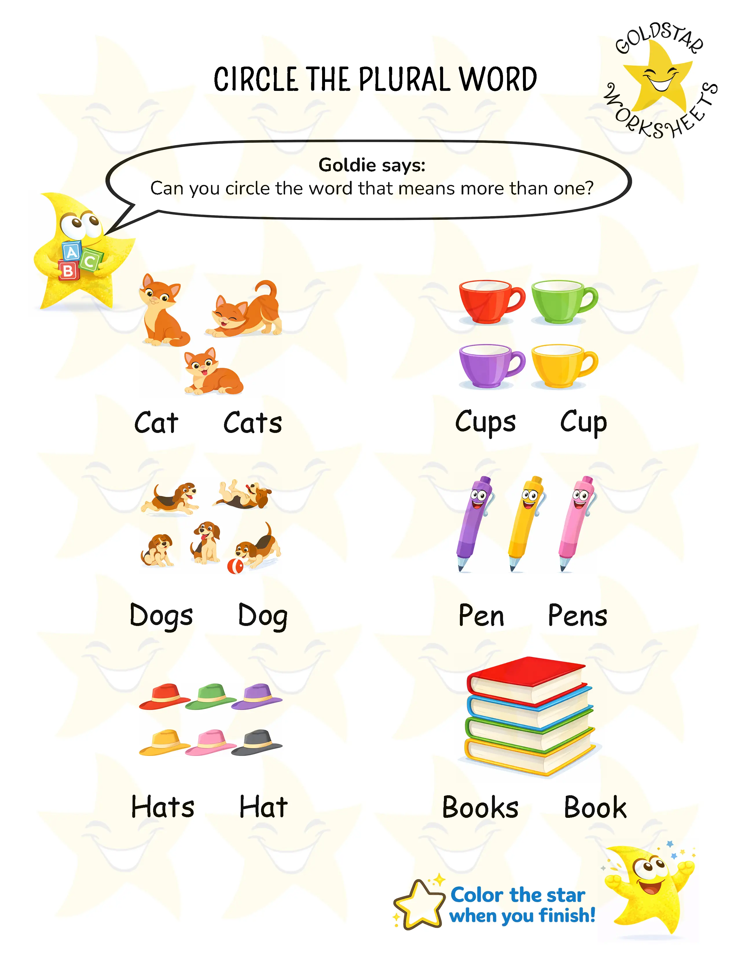 Circle plural words worksheets