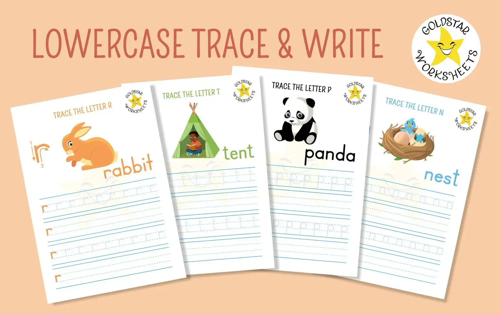 Selection of lowercase trace and write worksheets Selection of lowercase trace and write worksheets