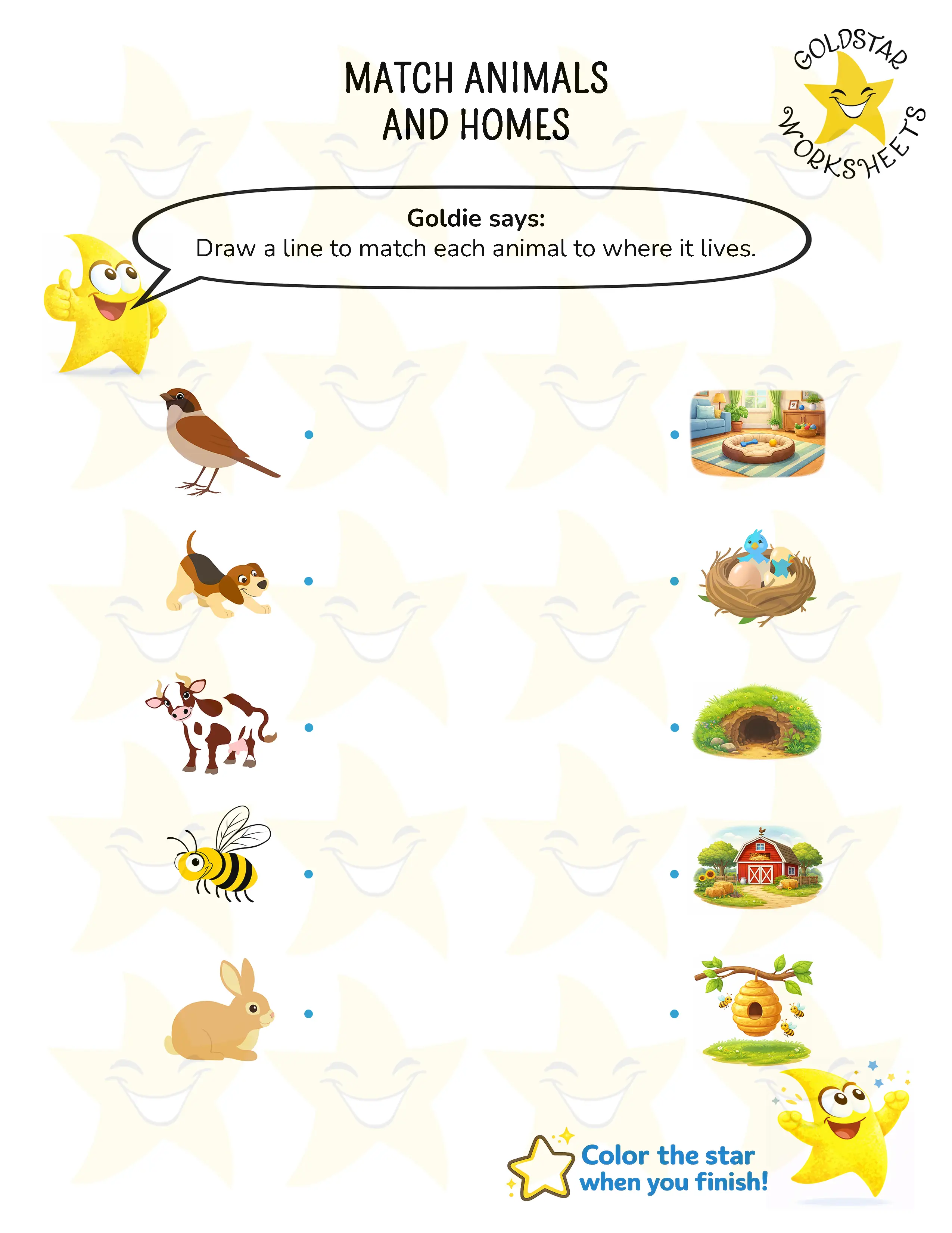 Animal Homes Worksheets