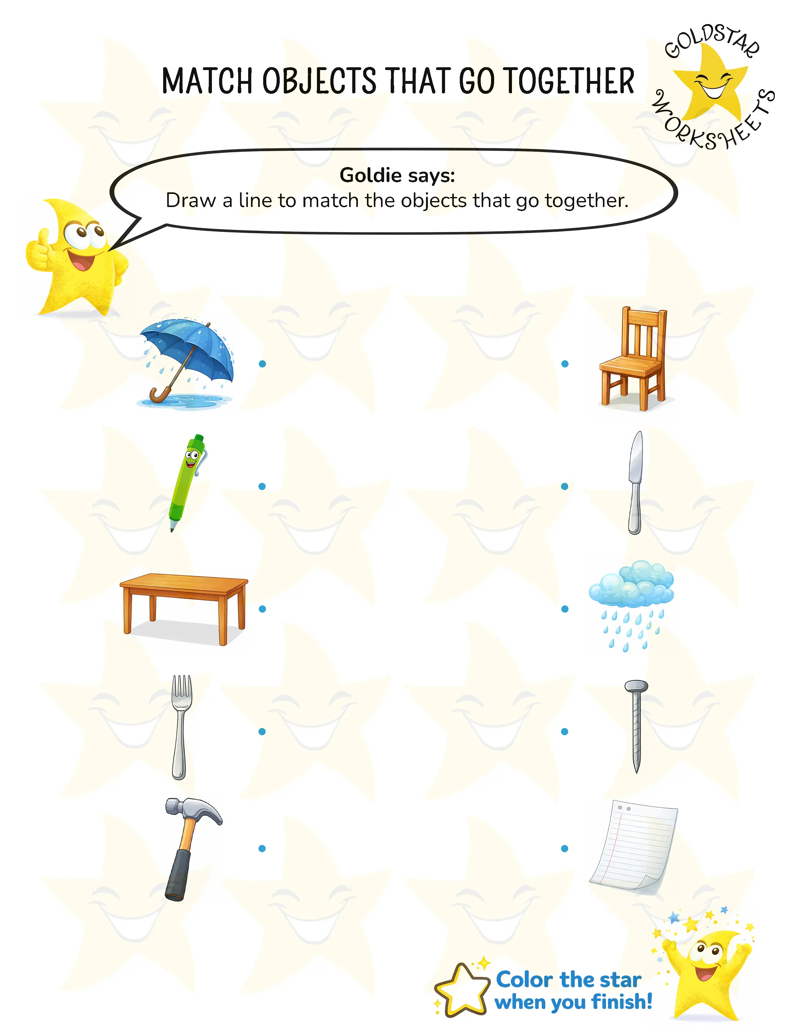 Match Things That Go Together Worksheets