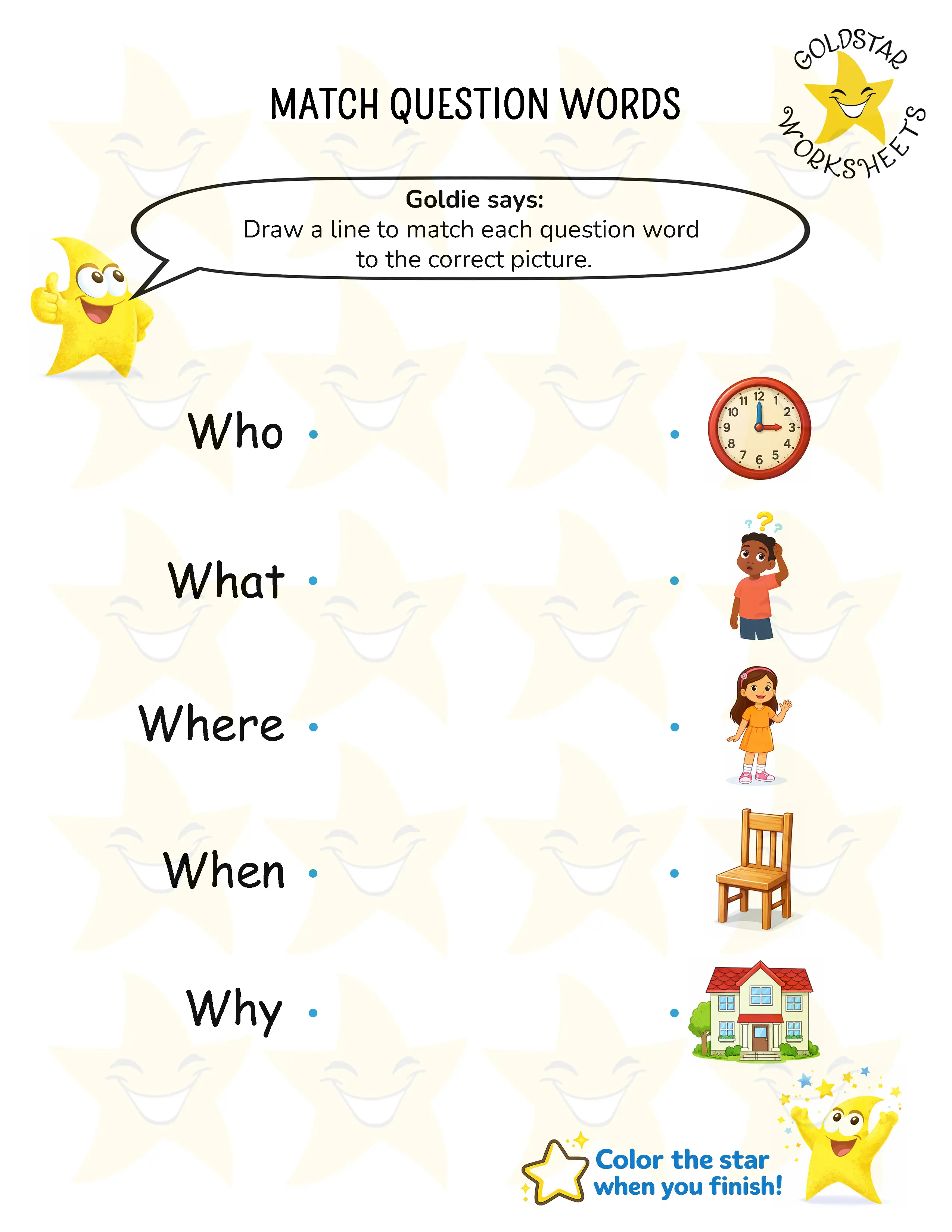 Question words worksheet 1
