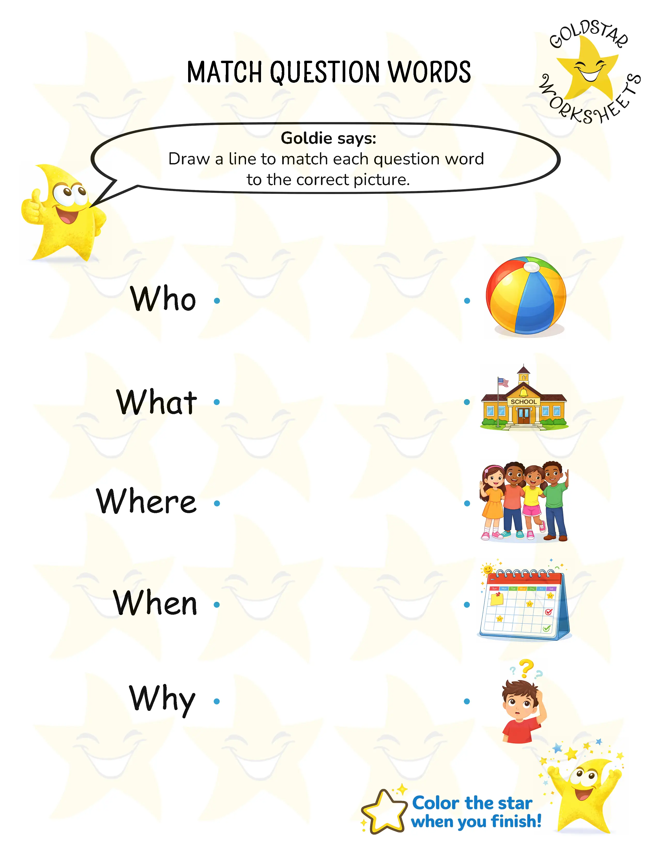 Question words worksheet 2