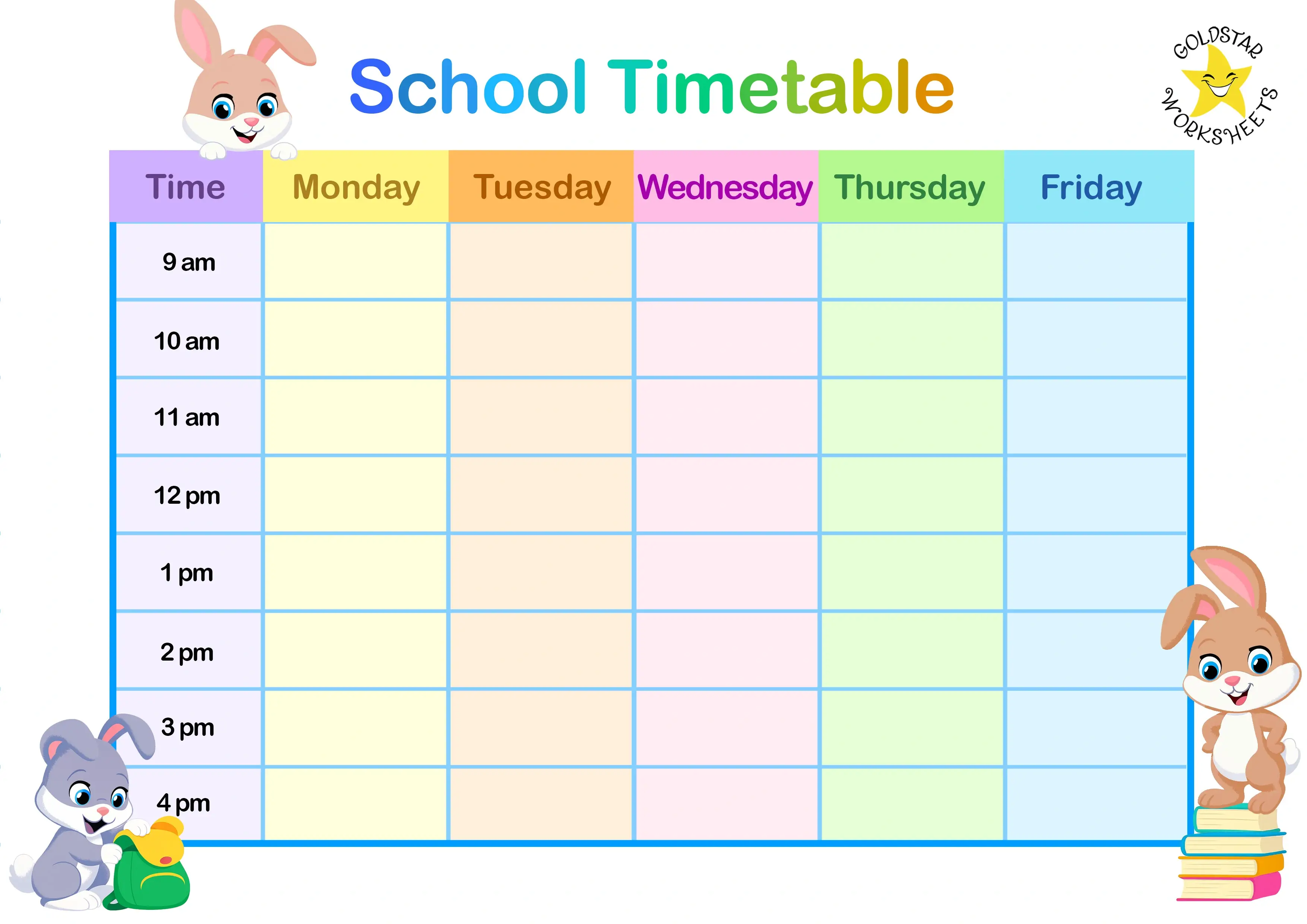 School week timetable